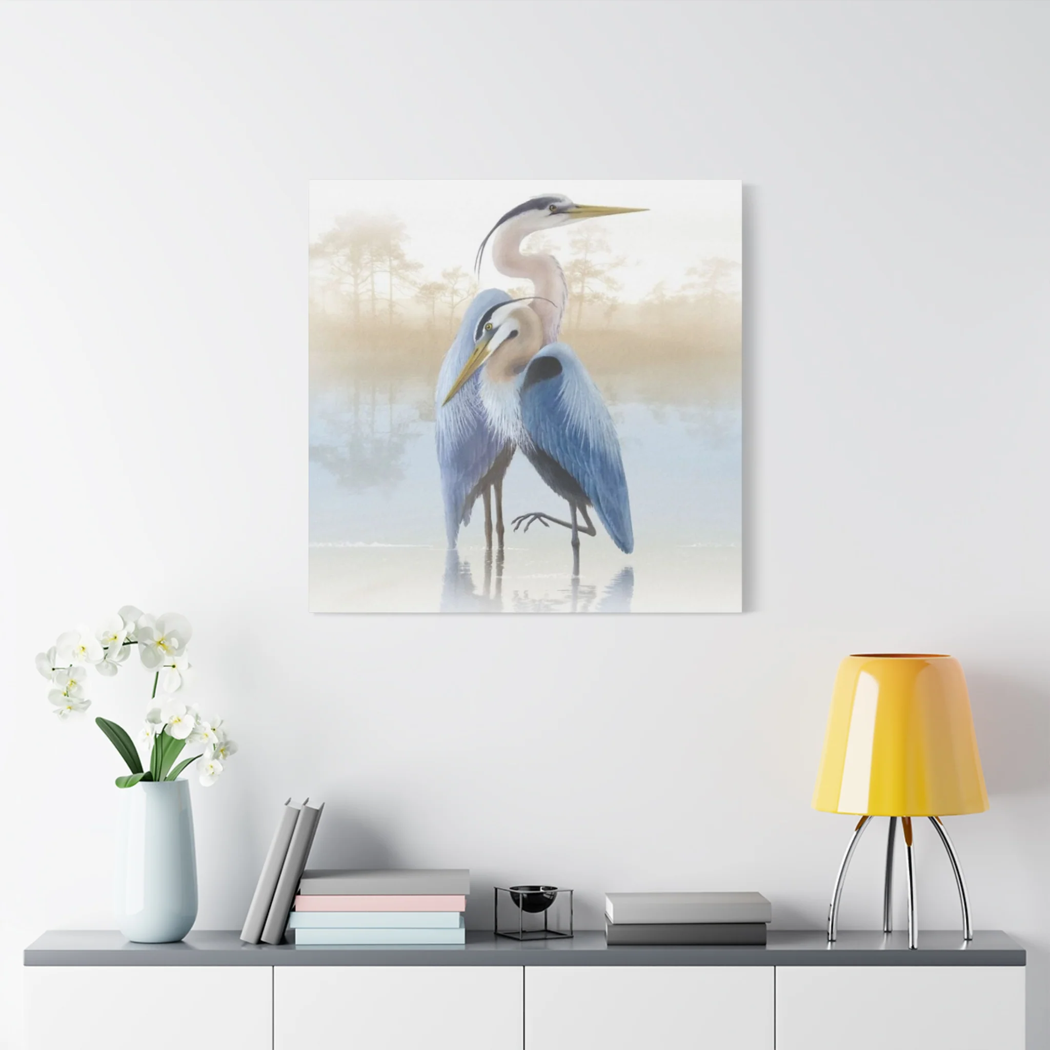 Beautiful Couple Herons Wall Art & Canvas Prints - Image 12