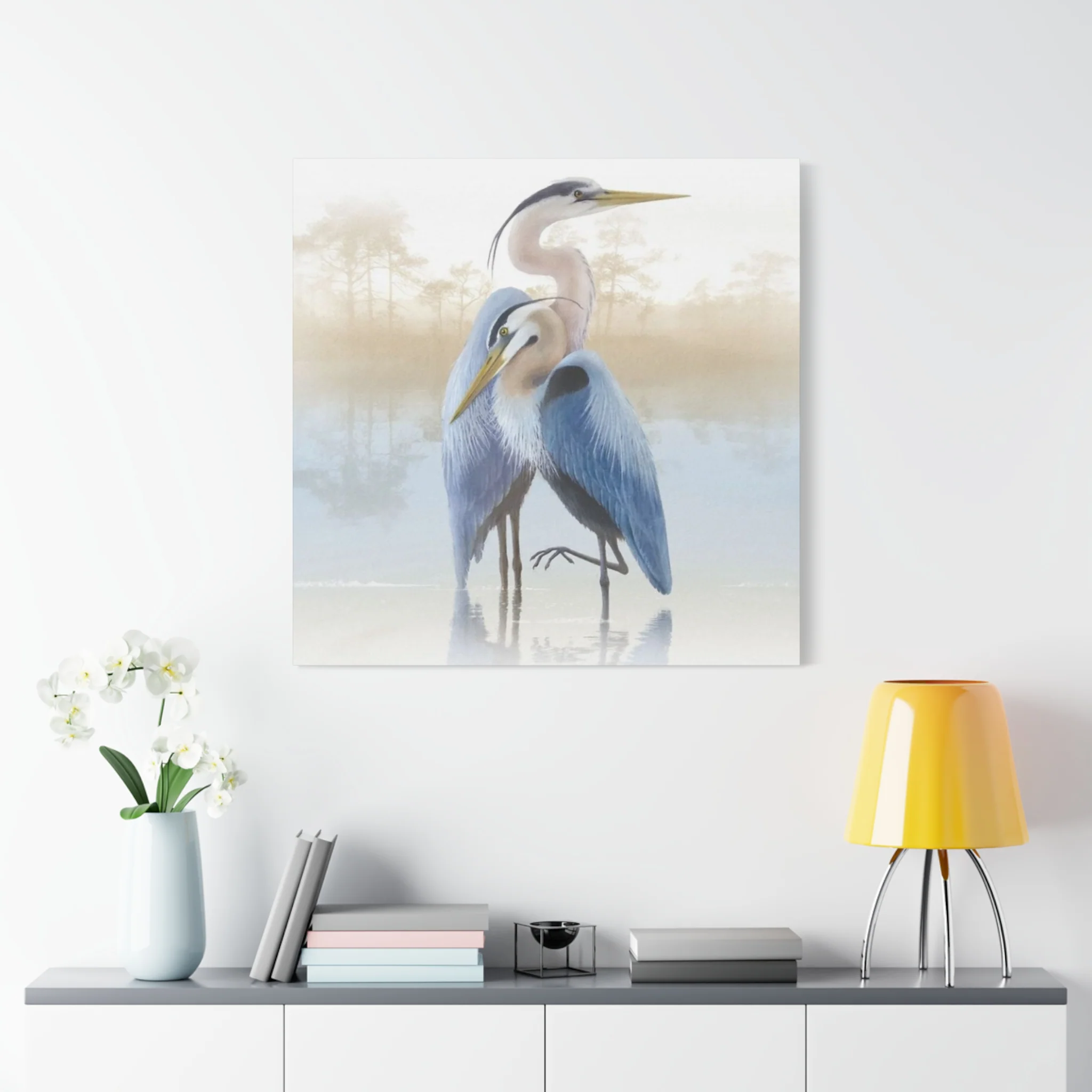 Beautiful Couple Herons Wall Art & Canvas Prints - Image 15