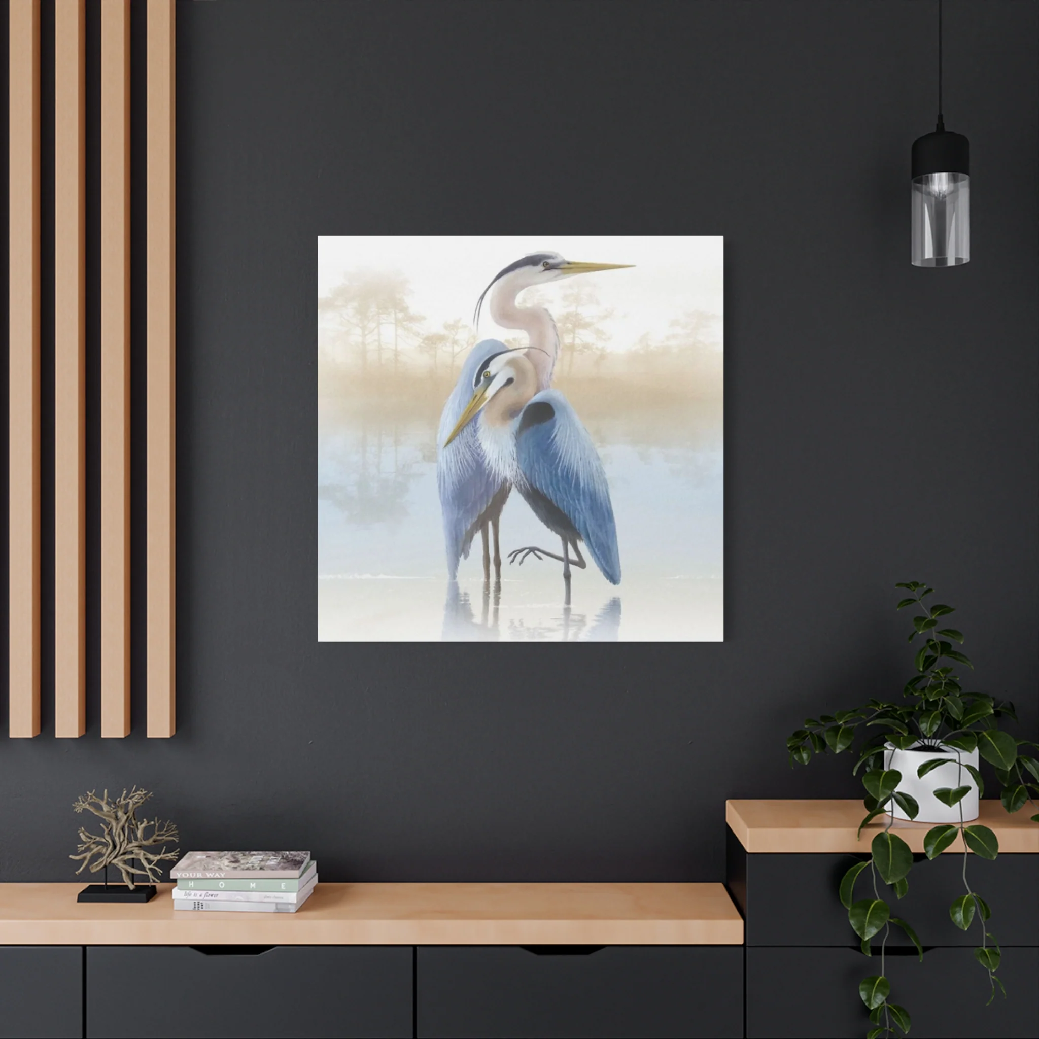 Beautiful Couple Herons Wall Art & Canvas Prints - Image 16
