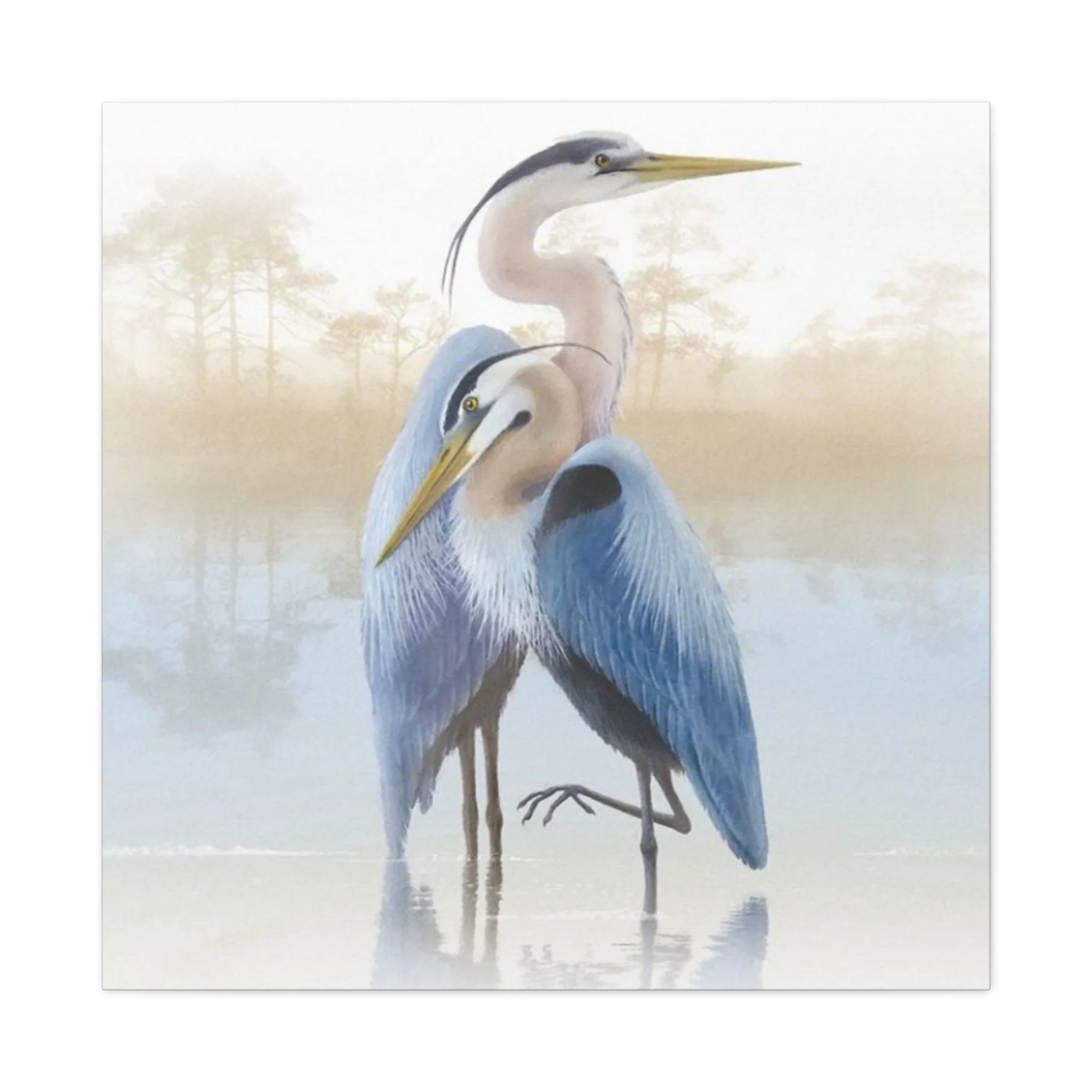 Beautiful Couple Herons Wall Art & Canvas Prints - Image 3
