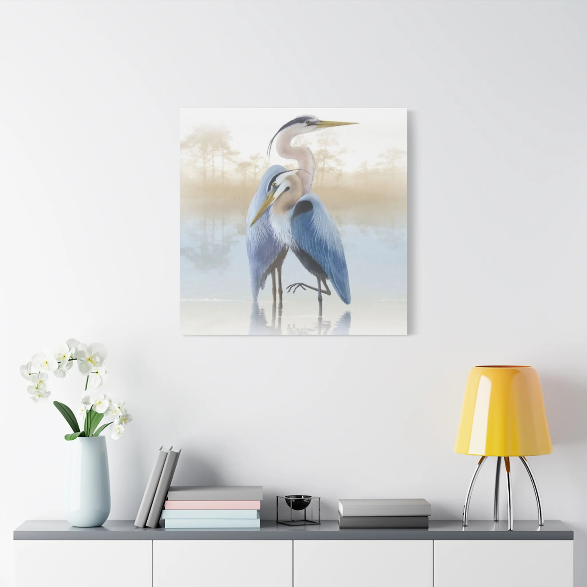 Beautiful Couple Herons Wall Art & Canvas Prints - Image 9