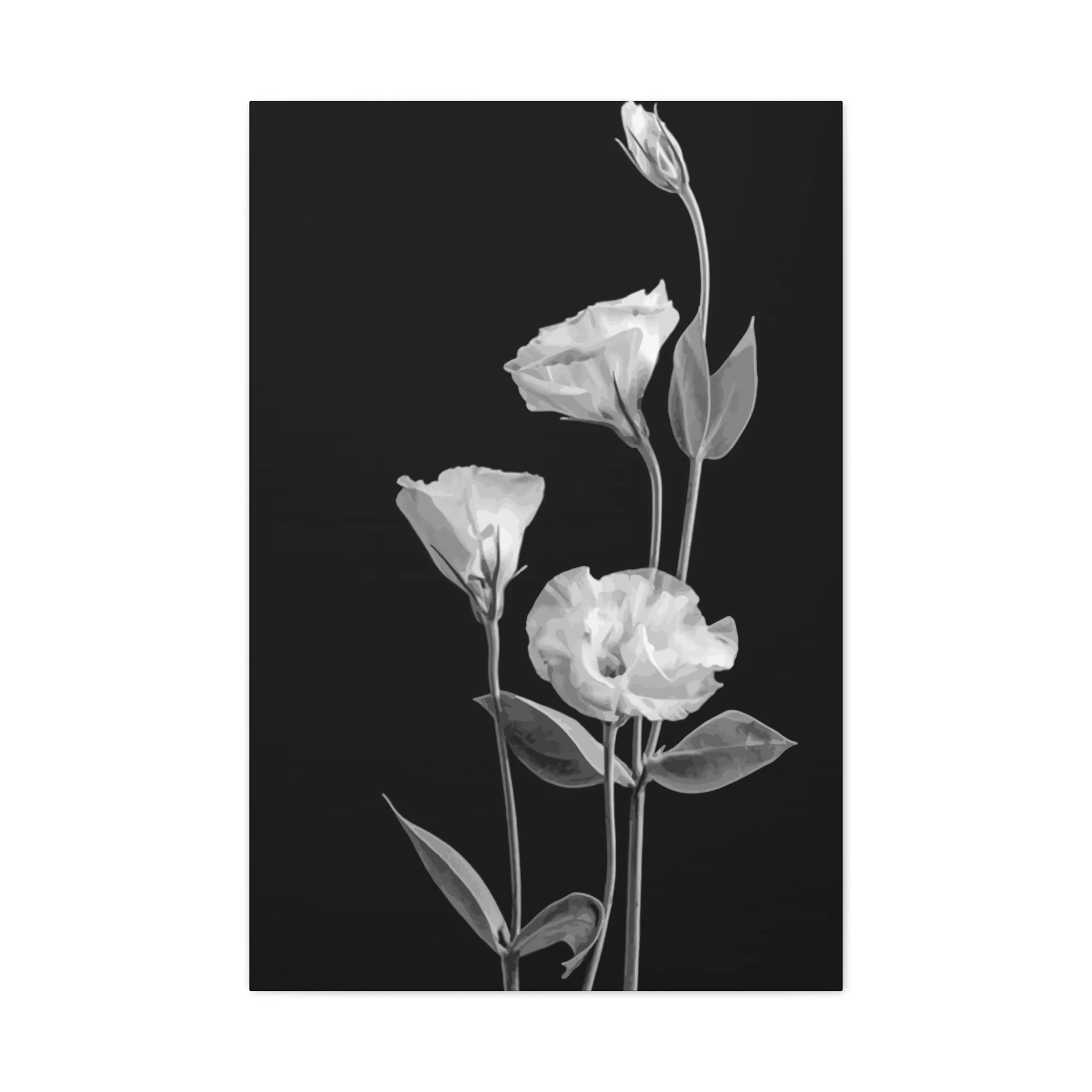 Black and White Flower Wall Art & Canvas Prints - Image 4