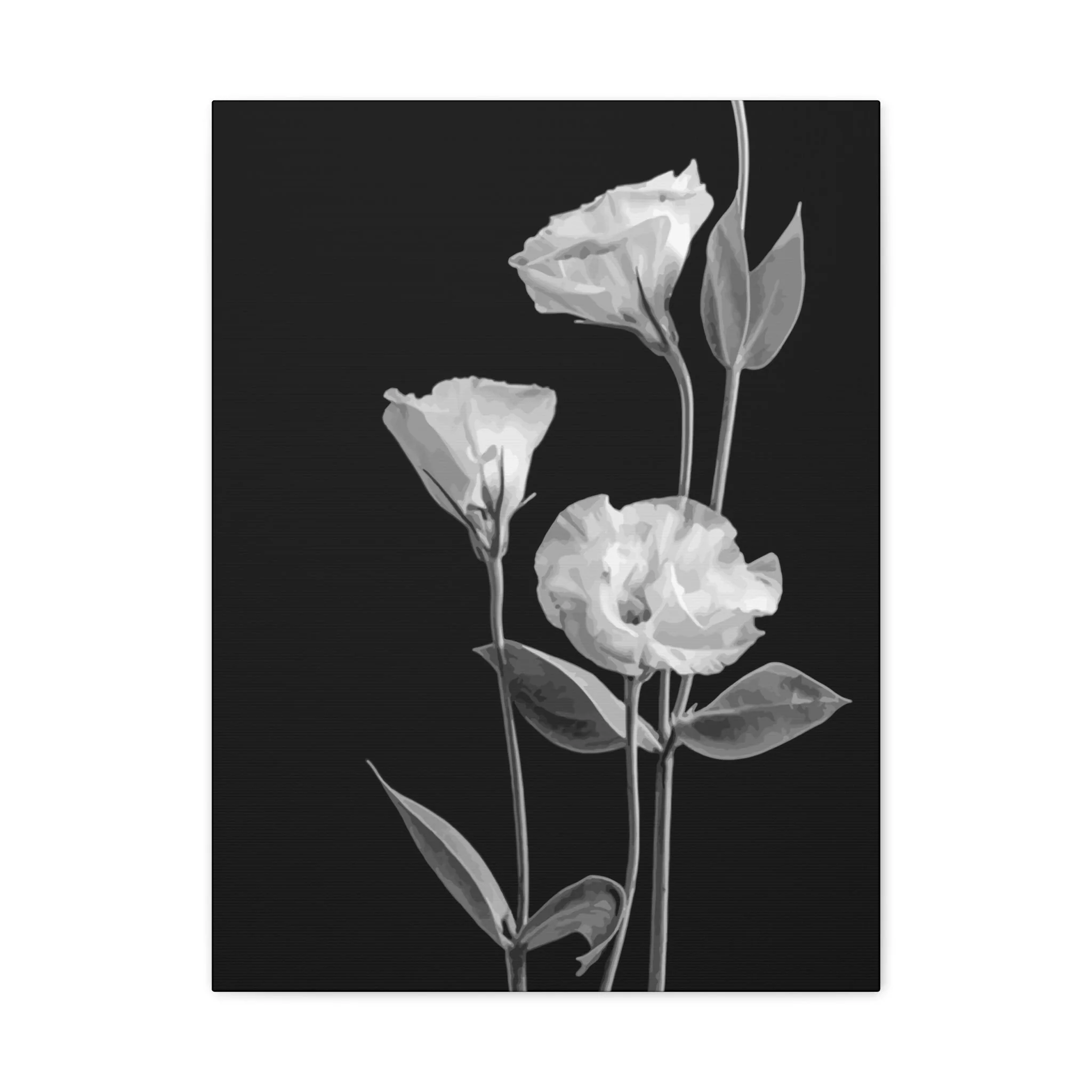Black and White Flower Wall Art & Canvas Prints - Image 7