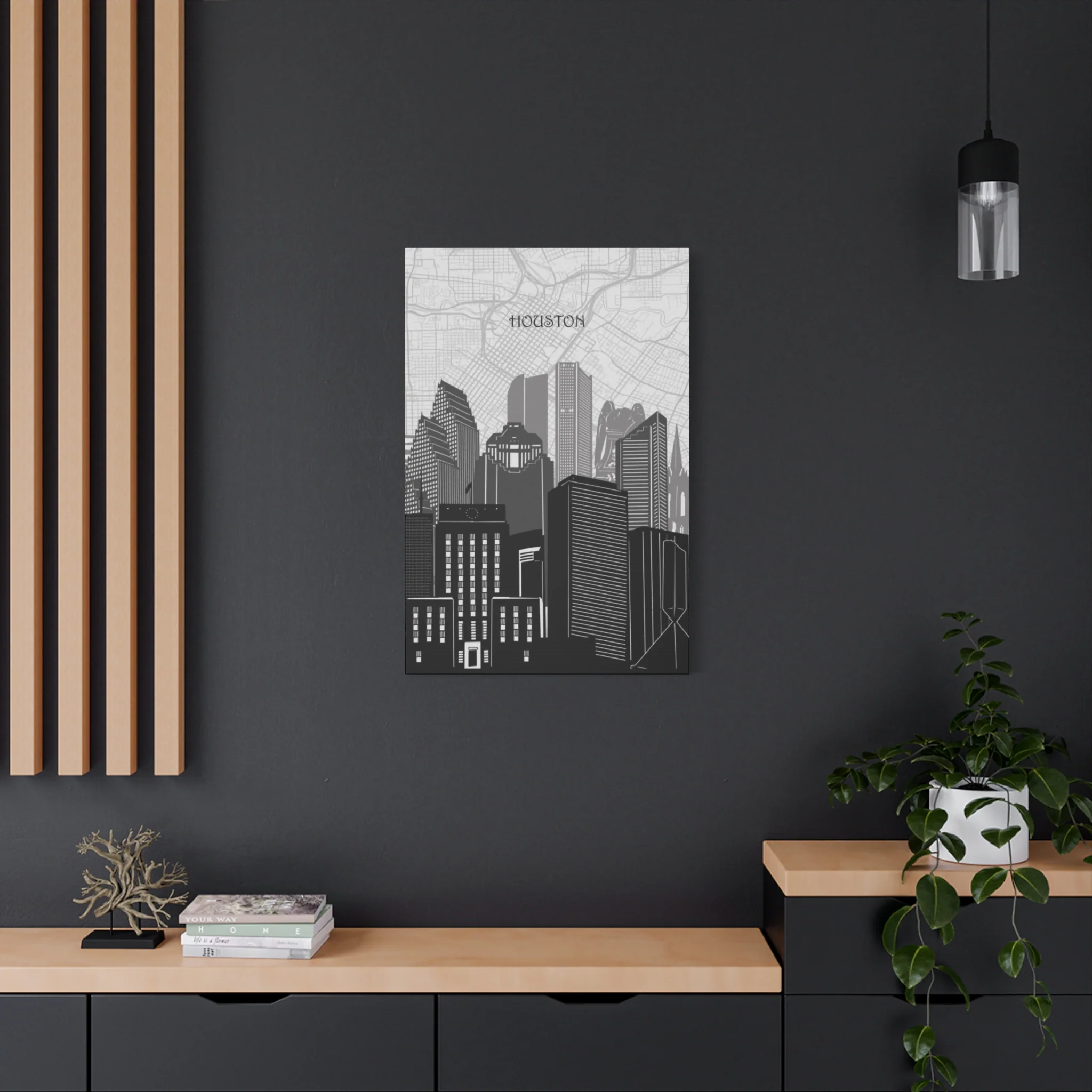 Black and White Houston Skylines Wall Art & Canvas Prints - Image 10