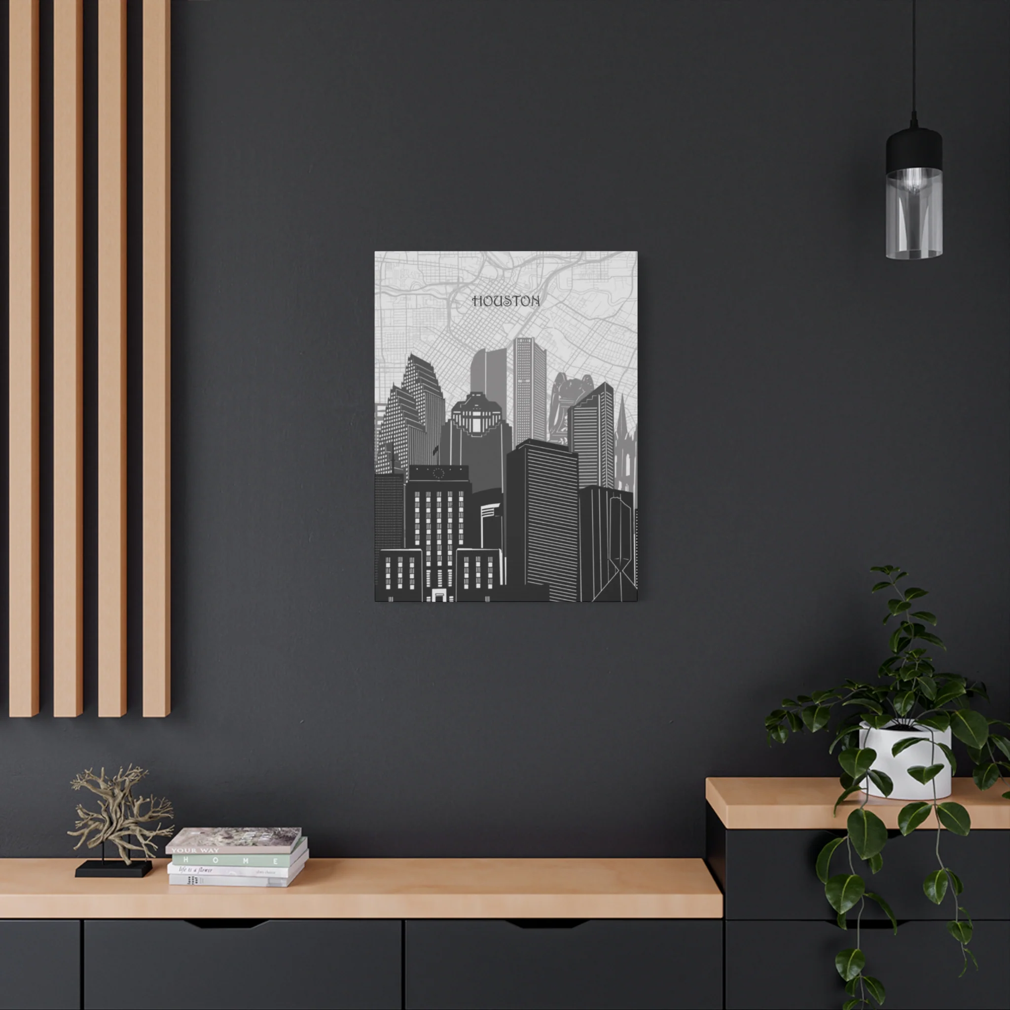 Black and White Houston Skylines Wall Art & Canvas Prints - Image 7