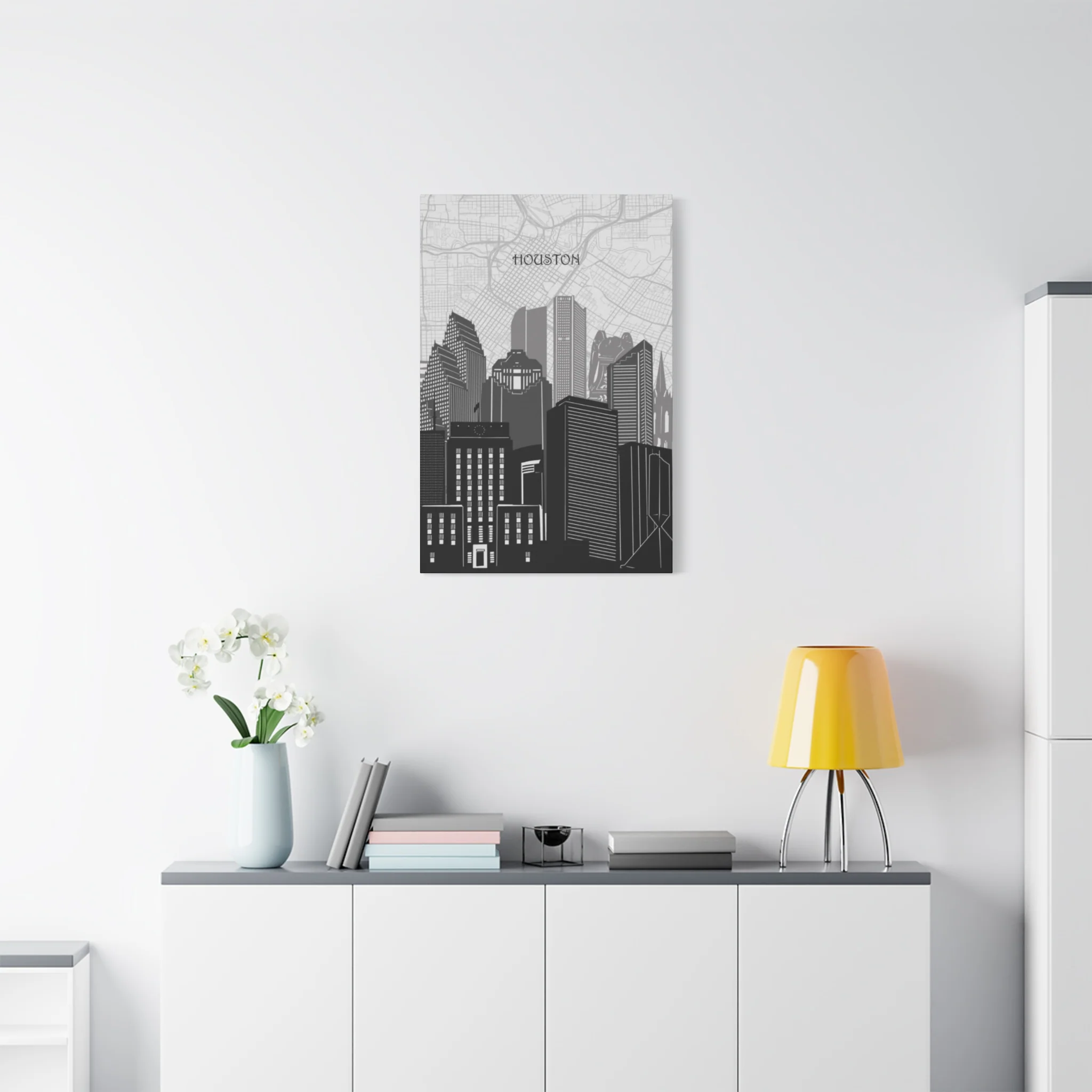 Black and White Houston Skylines Wall Art & Canvas Prints - Image 9
