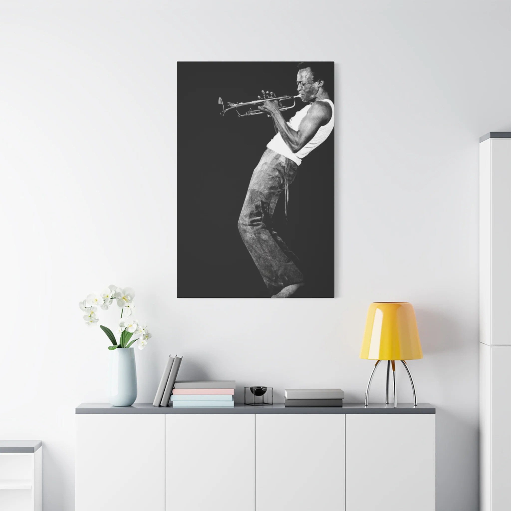 Black And White Jazz Instrument Artist Wall Art & Canvas Prints - Image 15