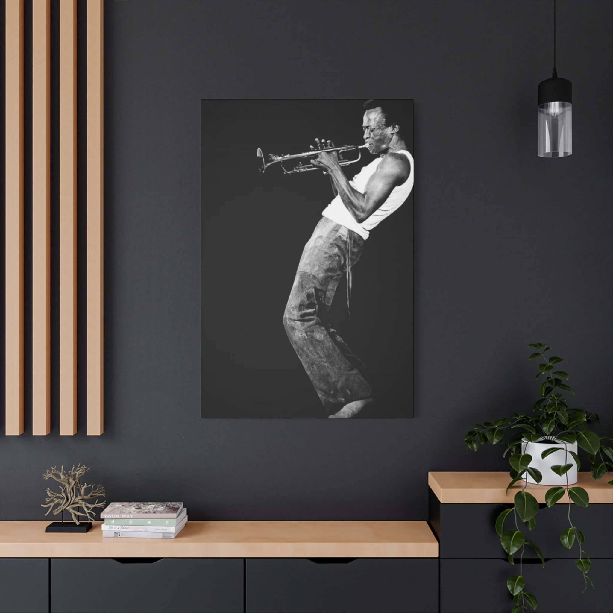 Black And White Jazz Instrument Artist Wall Art & Canvas Prints - Image 16