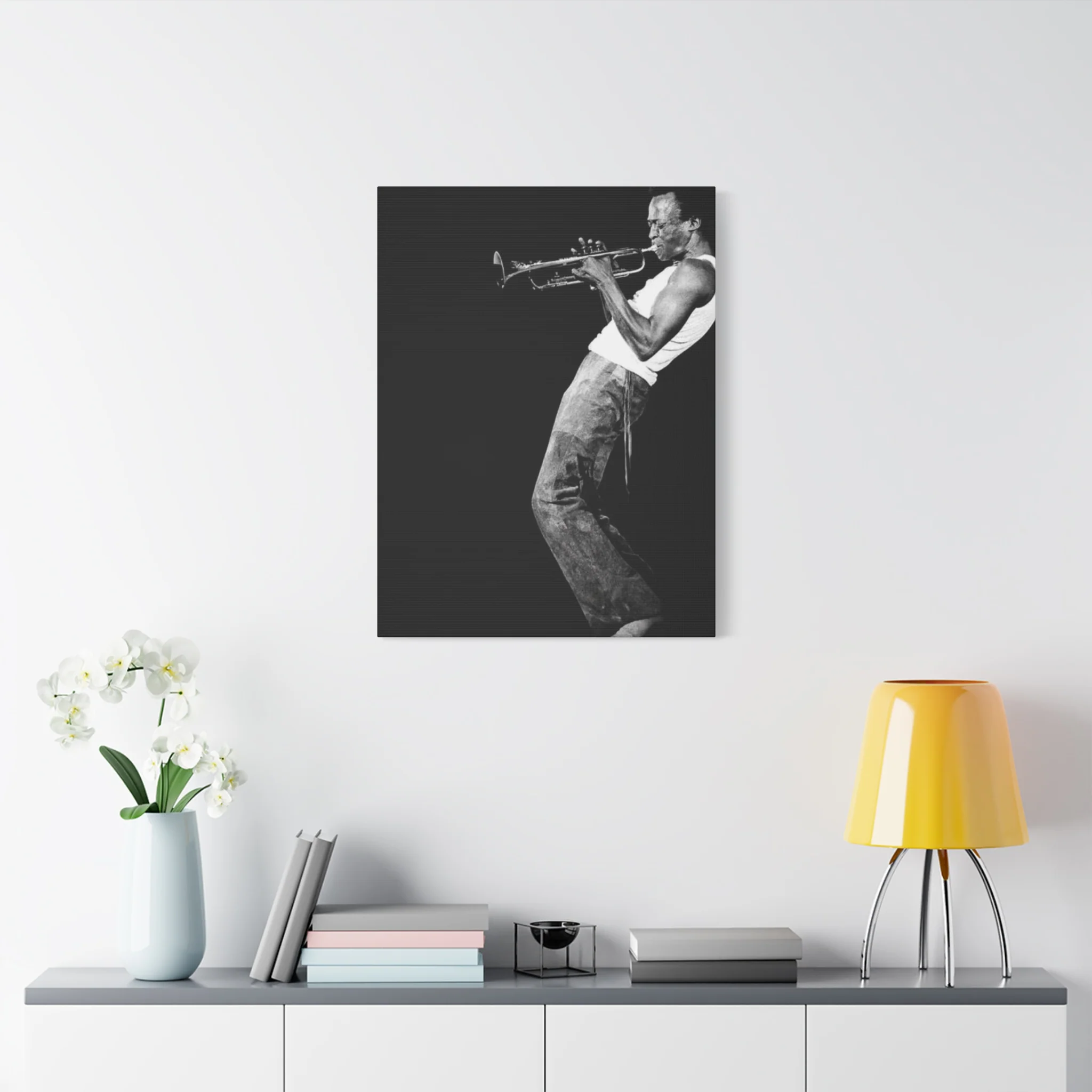 Black And White Jazz Instrument Artist Wall Art & Canvas Prints - Image 6