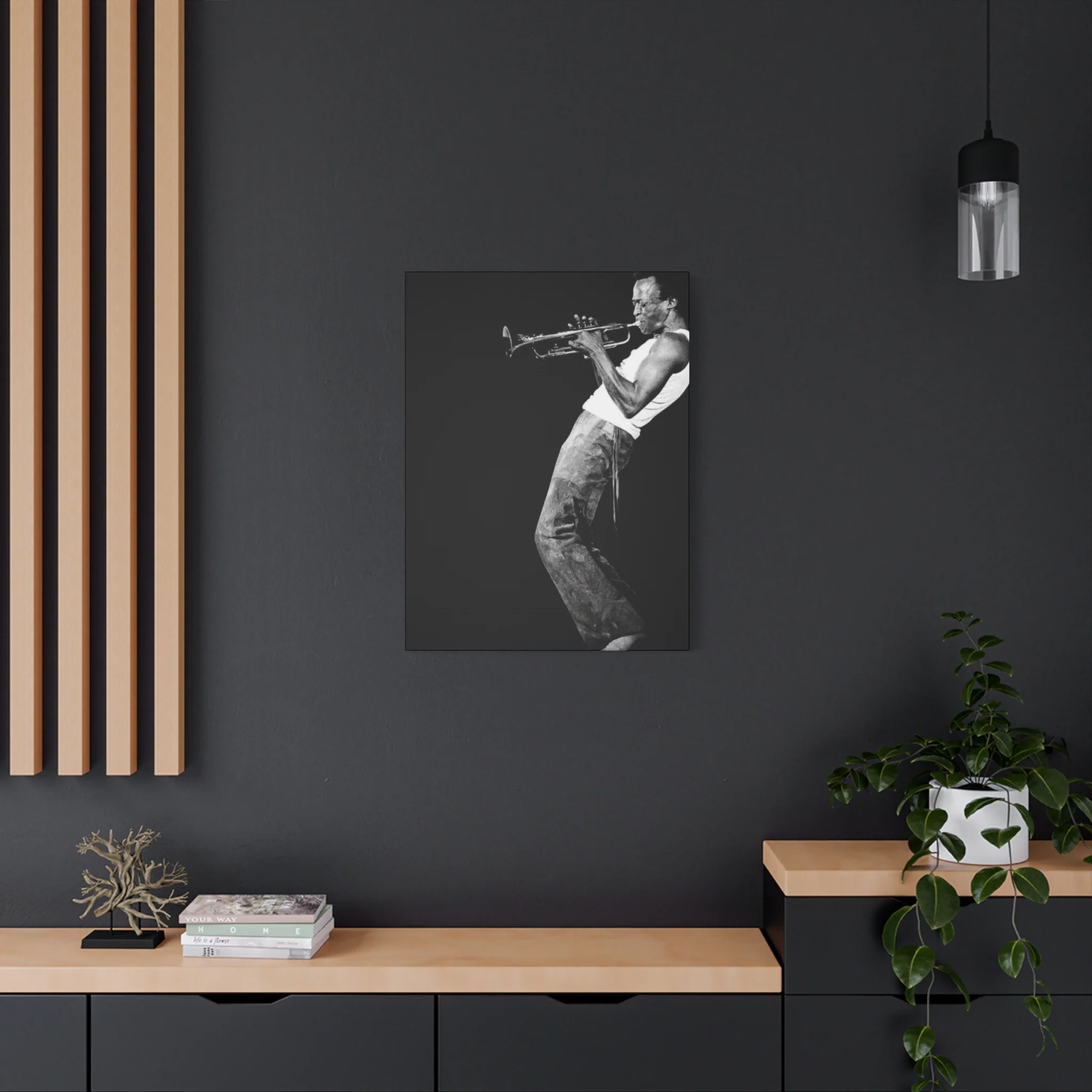 Black And White Jazz Instrument Artist Wall Art & Canvas Prints - Image 7