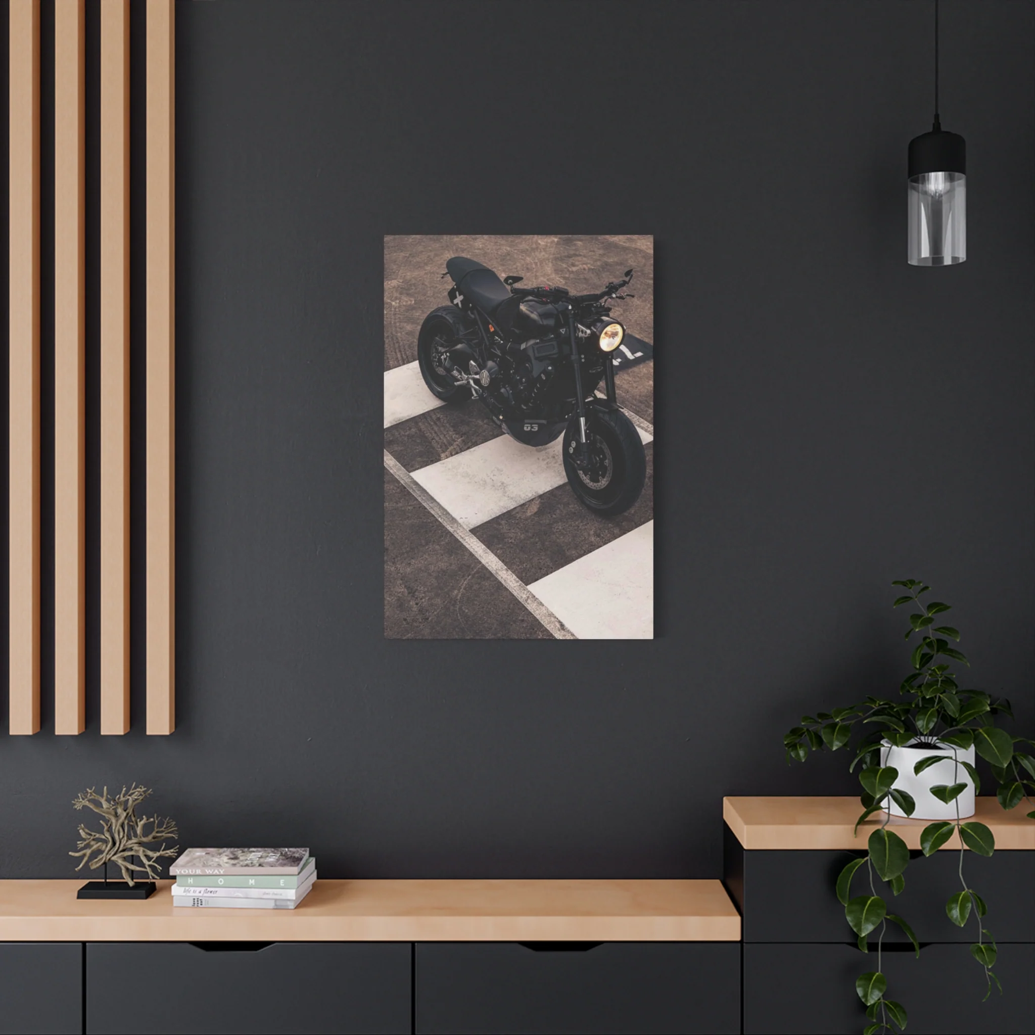 Black Cafe Racer Motorcycle Wall Art & Canvas Prints - Image 10
