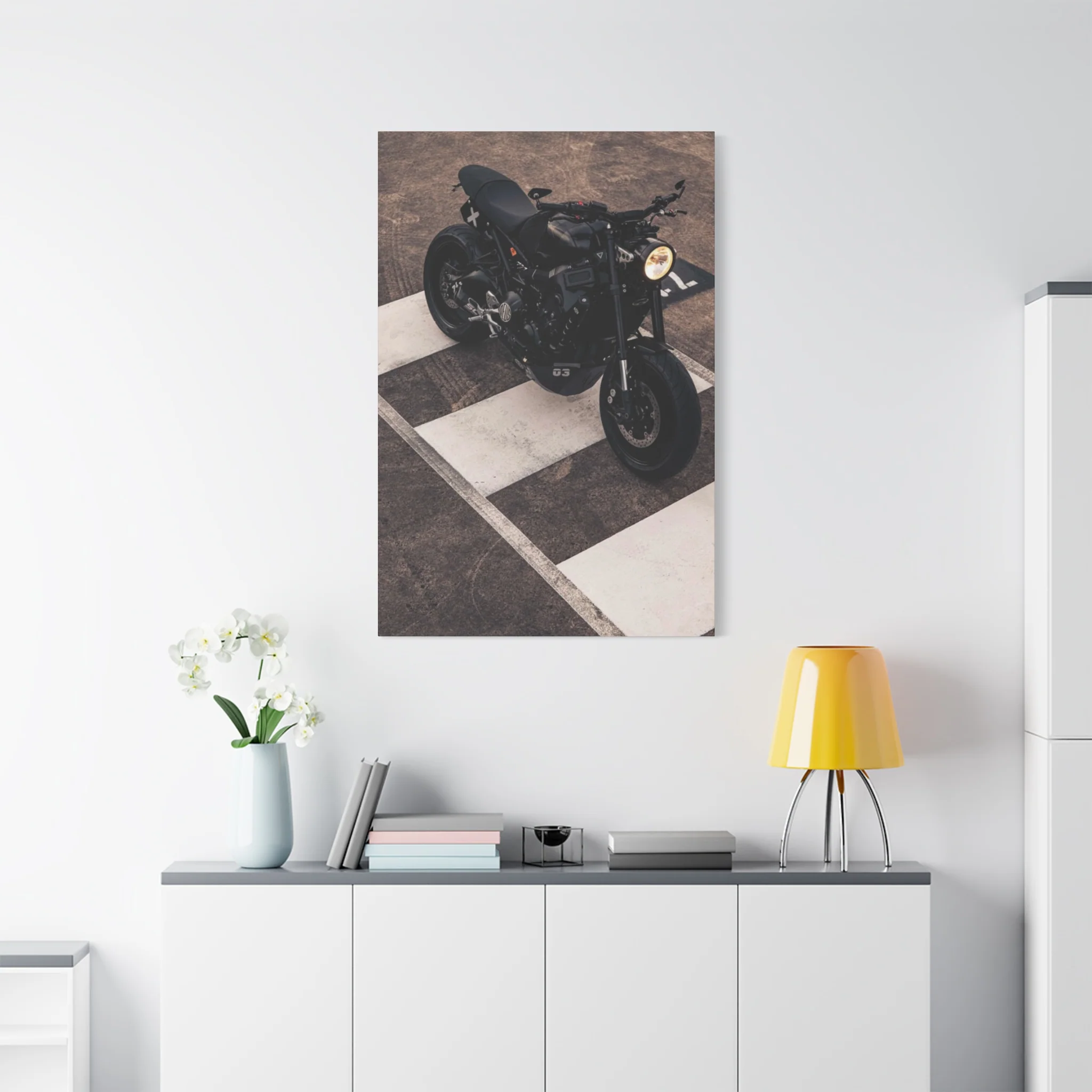 Black Cafe Racer Motorcycle Wall Art & Canvas Prints - Image 15