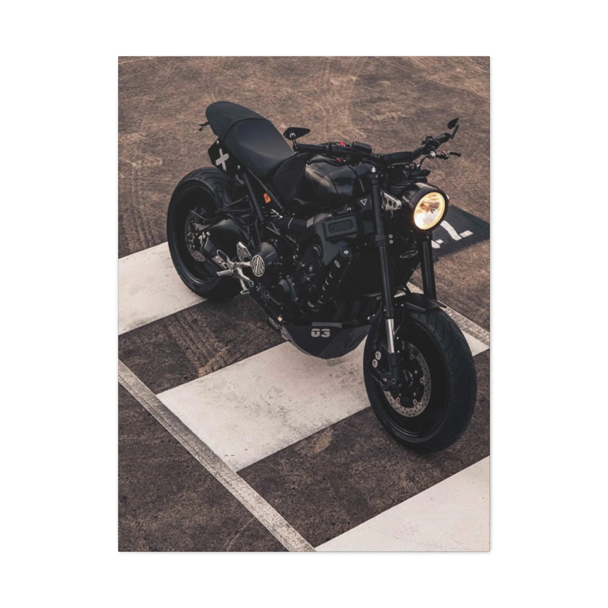 Black Cafe Racer Motorcycle Wall Art & Canvas Prints - Image 3