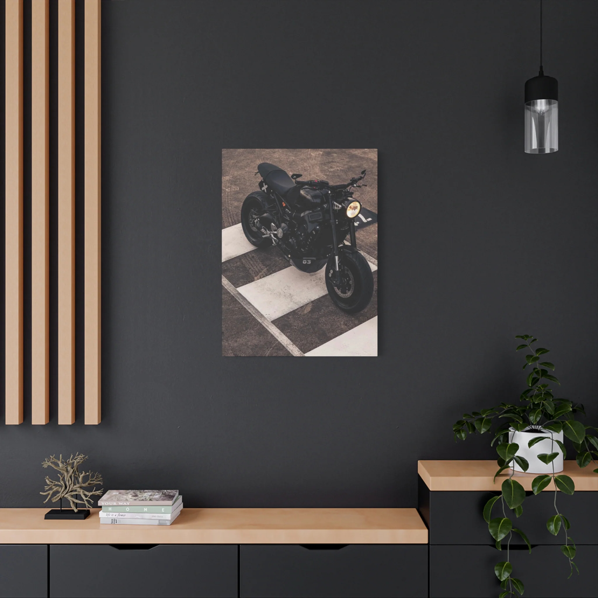 Black Cafe Racer Motorcycle Wall Art & Canvas Prints - Image 7