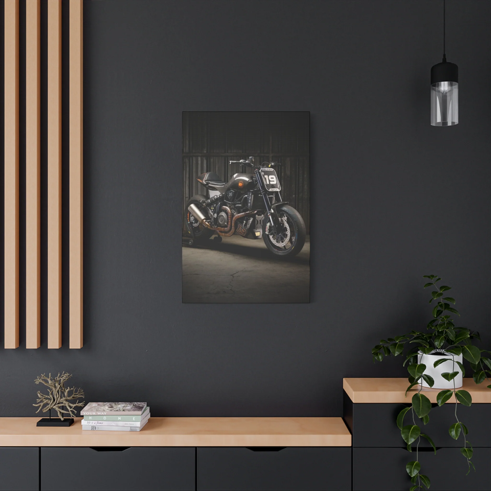 Black Classic Rider Motorcycle Wall Art & Canvas Prints - Image 10