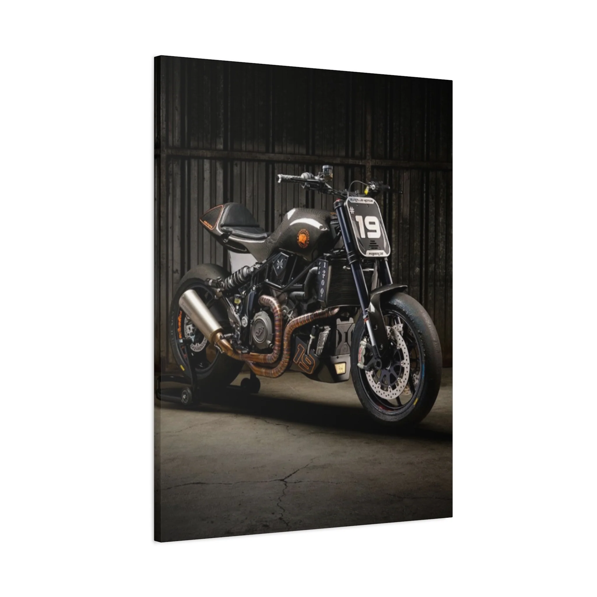 Black Classic Rider Motorcycle Wall Art & Canvas Prints - Image 11