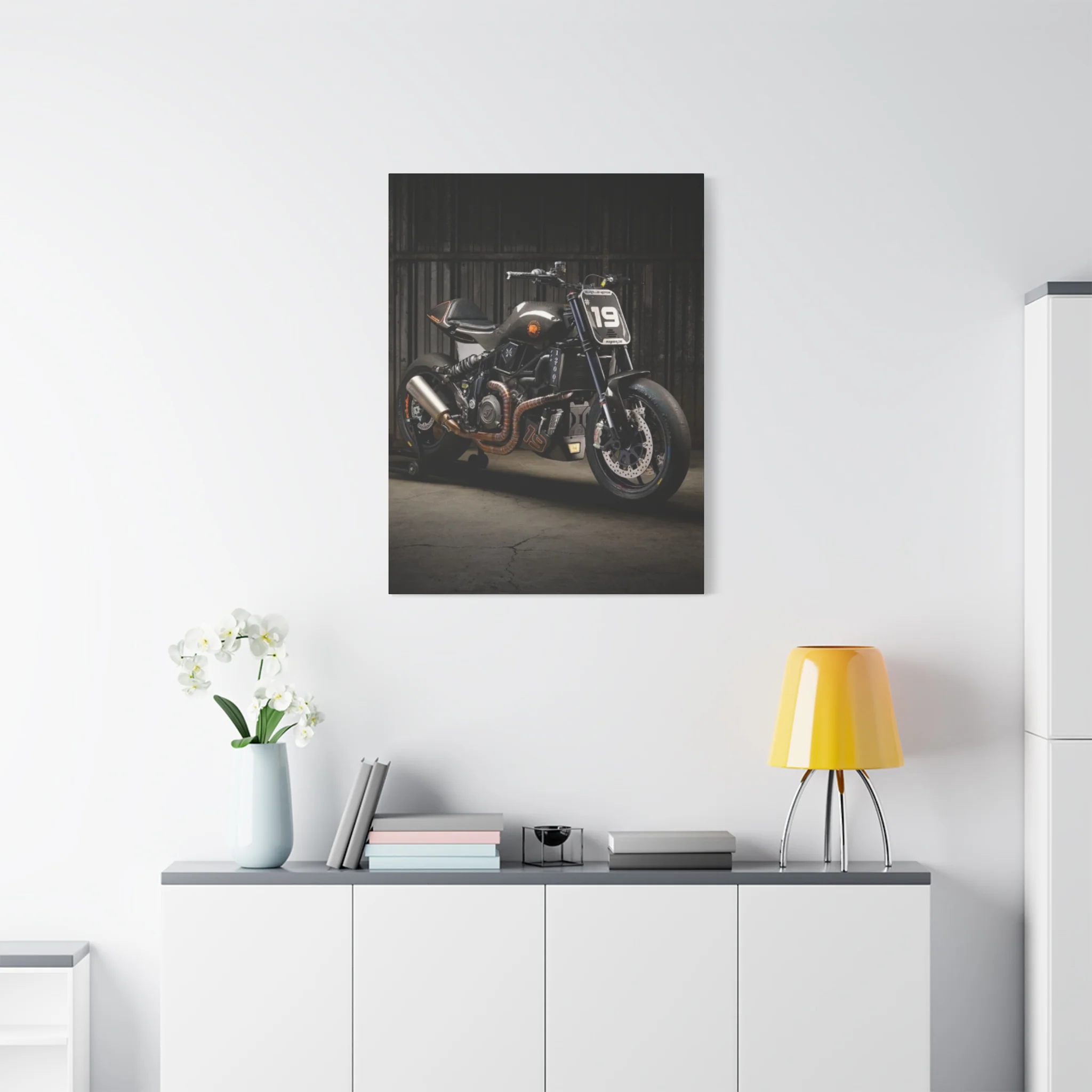 Black Classic Rider Motorcycle Wall Art & Canvas Prints - Image 12