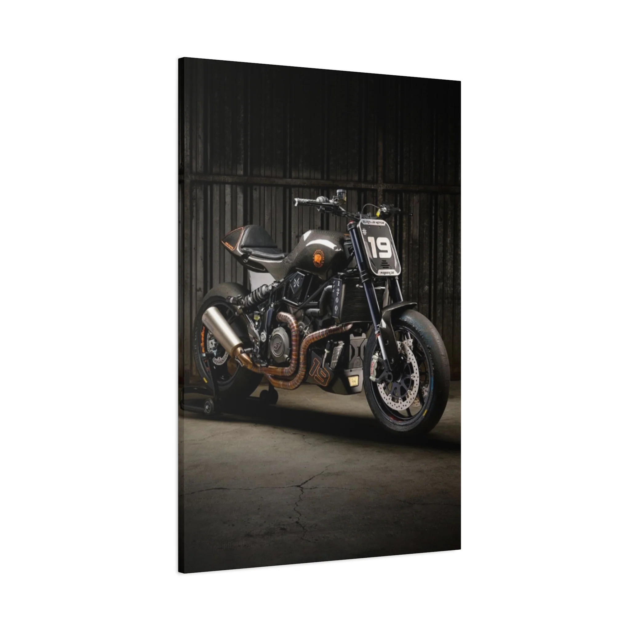 Black Classic Rider Motorcycle Wall Art & Canvas Prints - Image 14