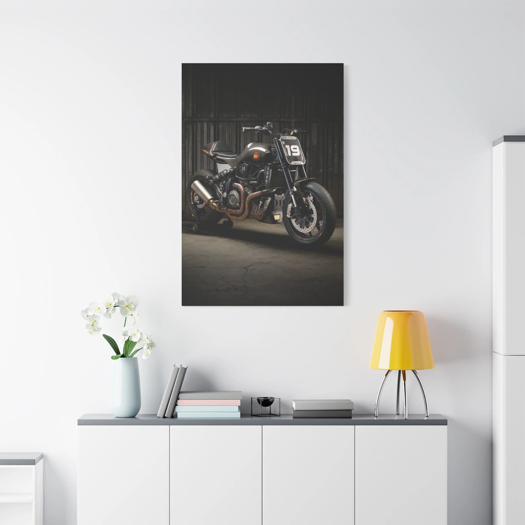 Black Classic Rider Motorcycle Wall Art & Canvas Prints - Image 15