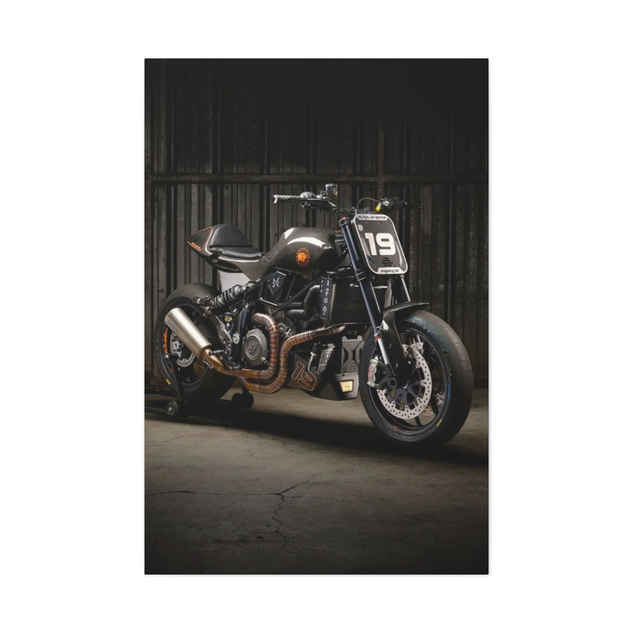 Black Classic Rider Motorcycle Wall Art & Canvas Prints - Image 4
