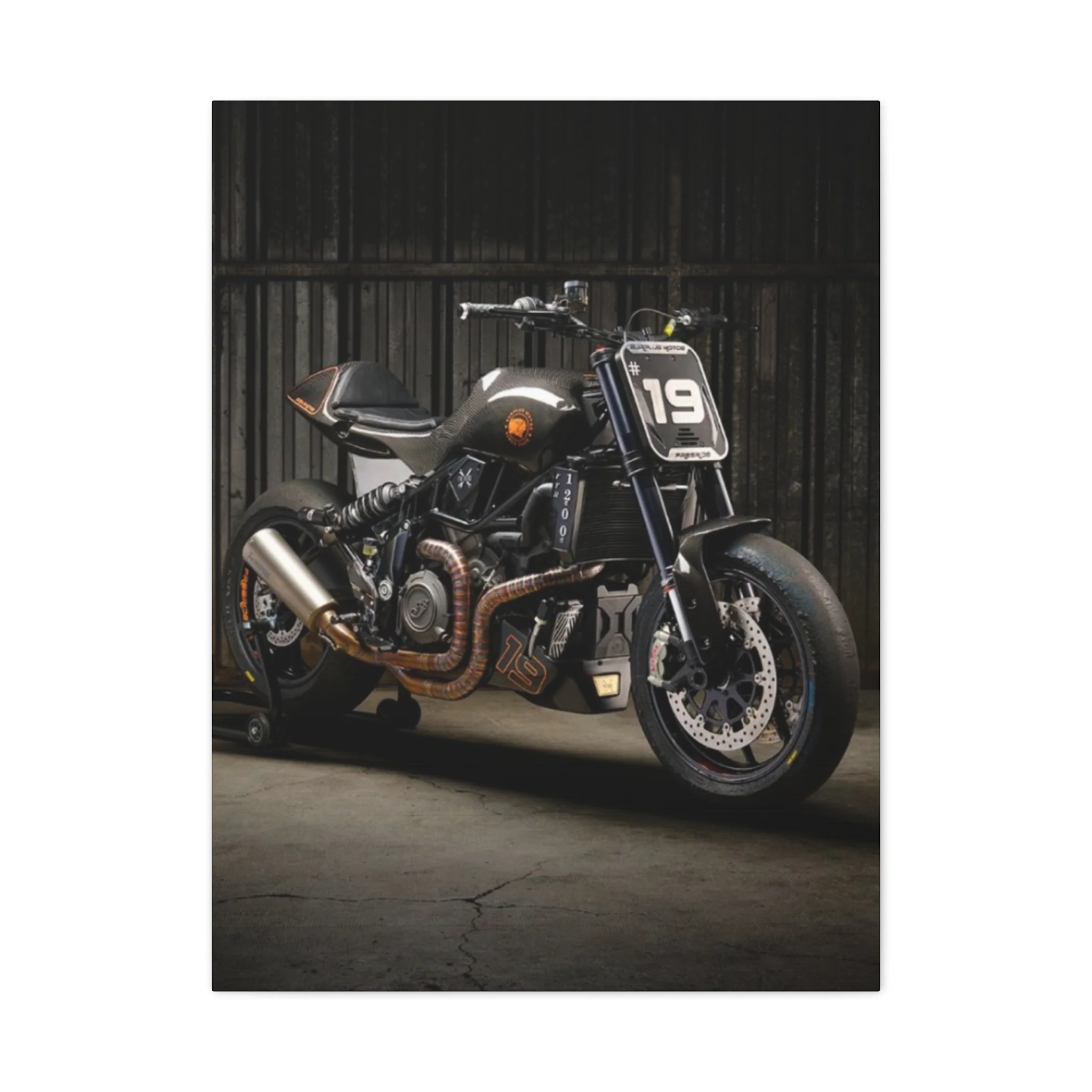 Black Classic Rider Motorcycle Wall Art & Canvas Prints - Image 5
