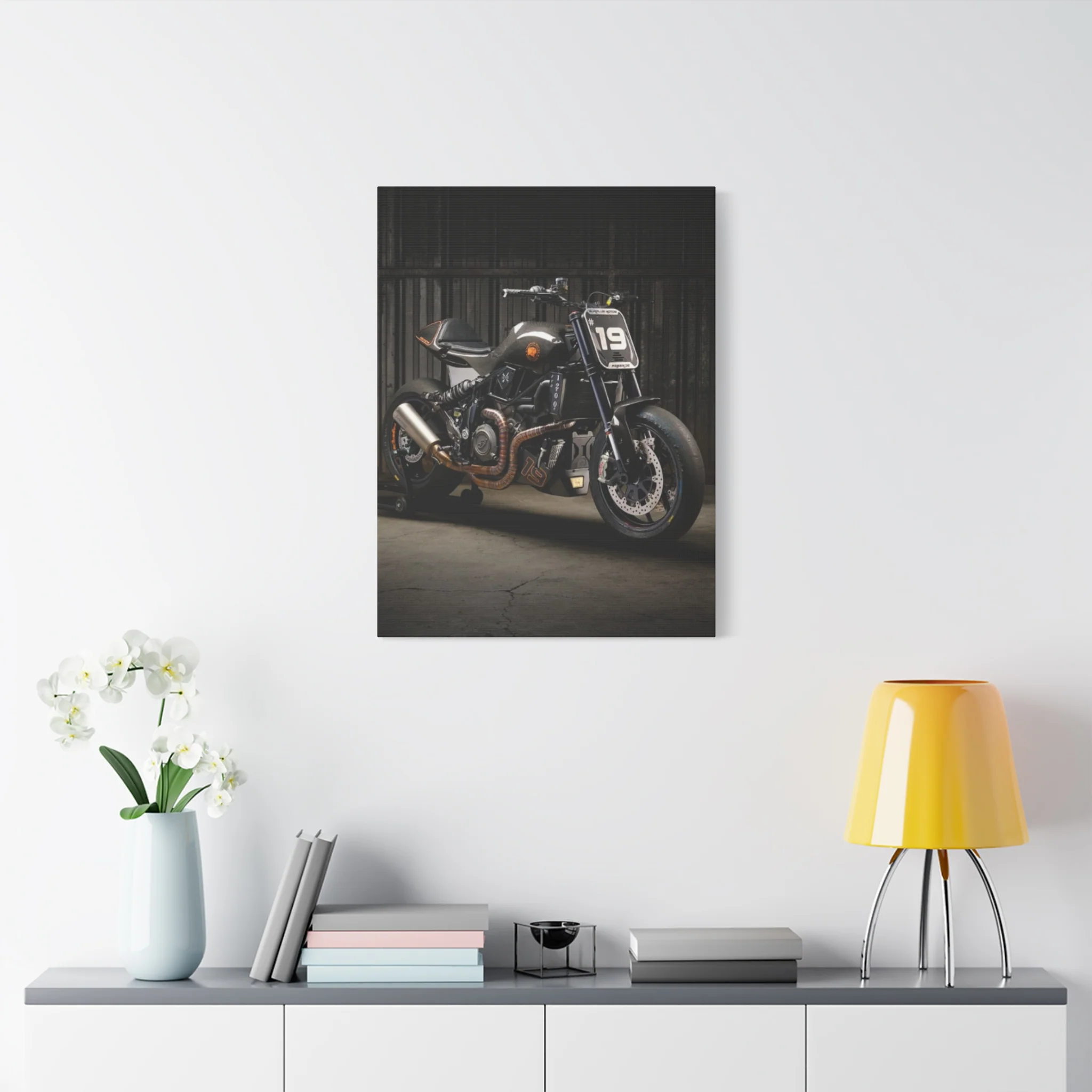 Black Classic Rider Motorcycle Wall Art & Canvas Prints - Image 6