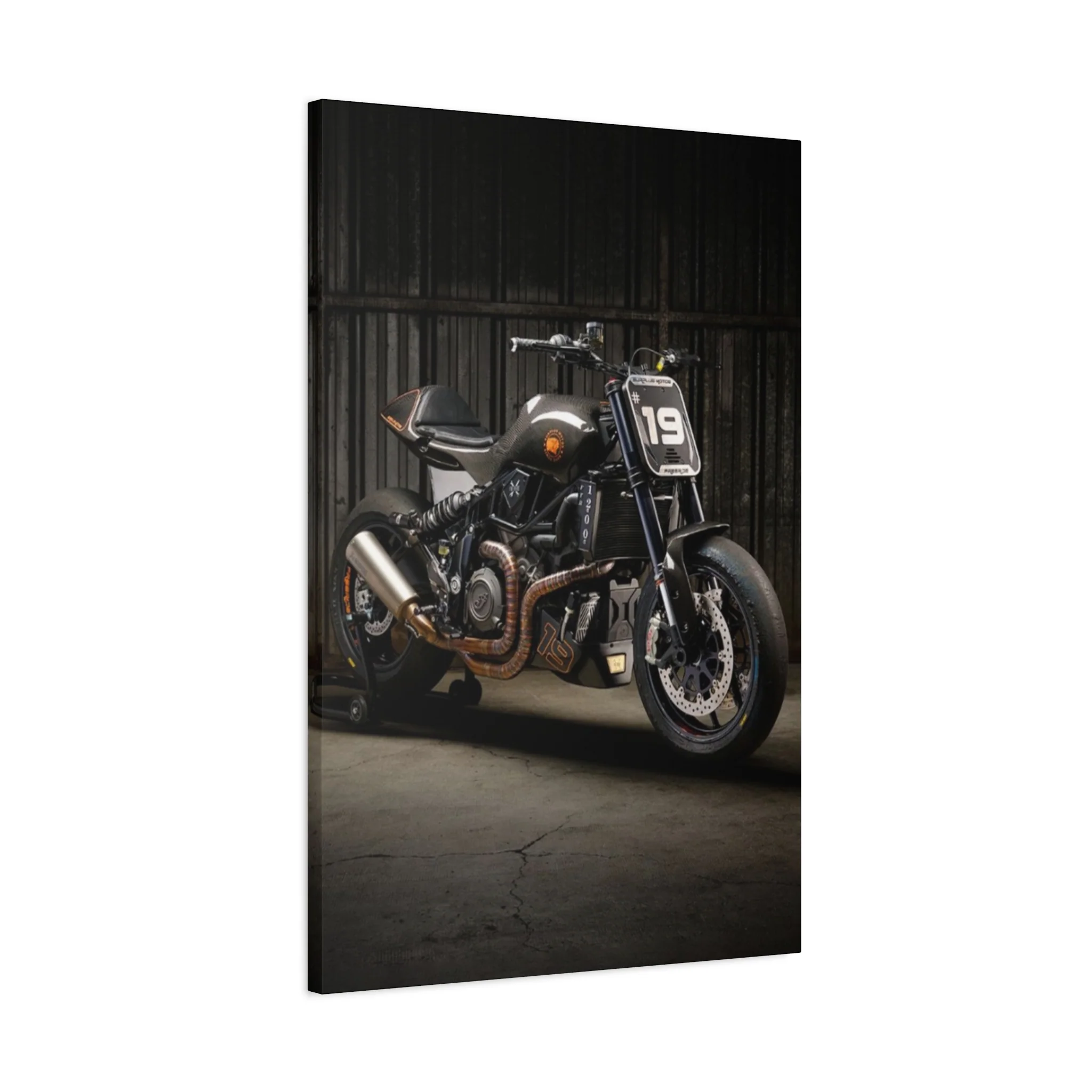 Black Classic Rider Motorcycle Wall Art & Canvas Prints - Image 8