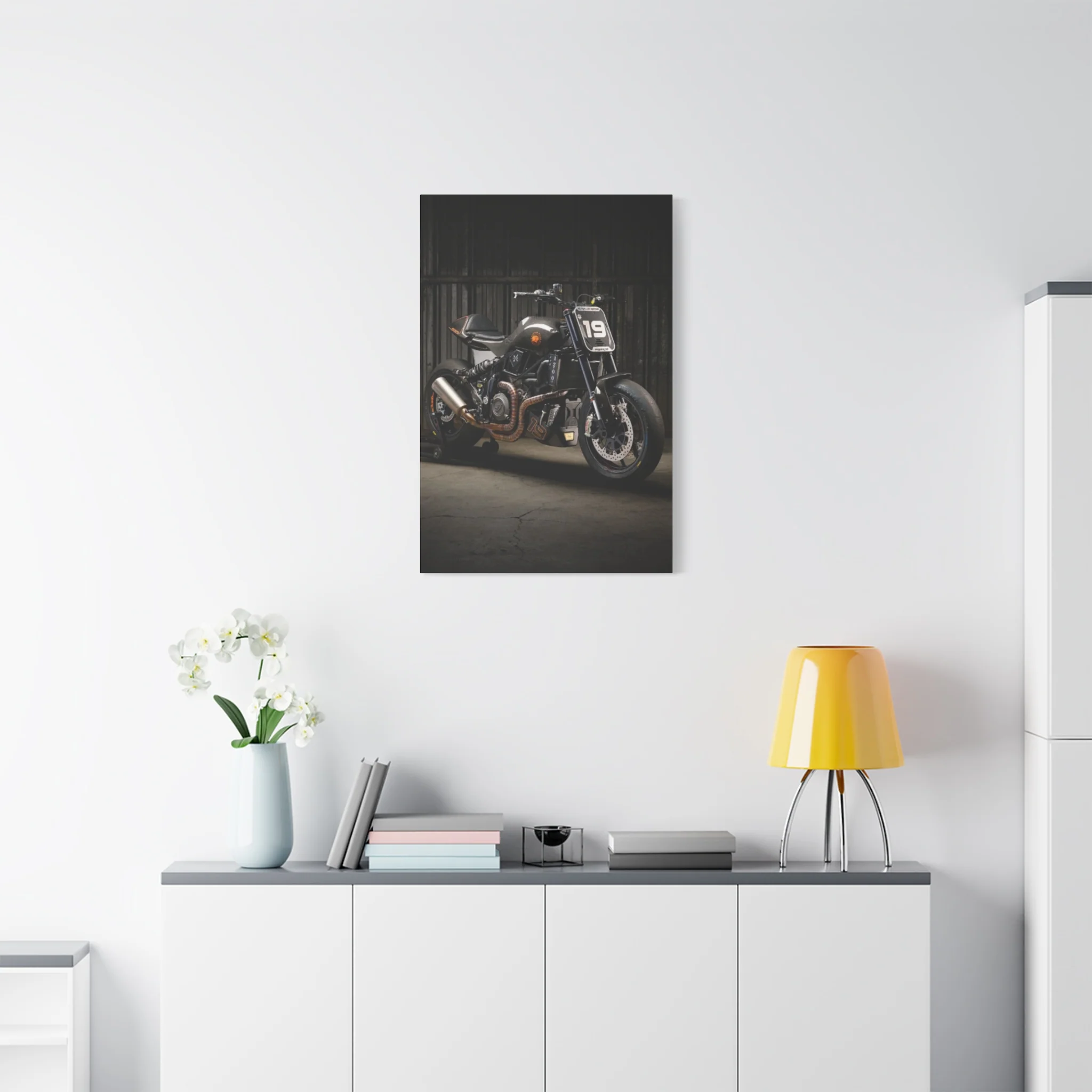 Black Classic Rider Motorcycle Wall Art & Canvas Prints - Image 9