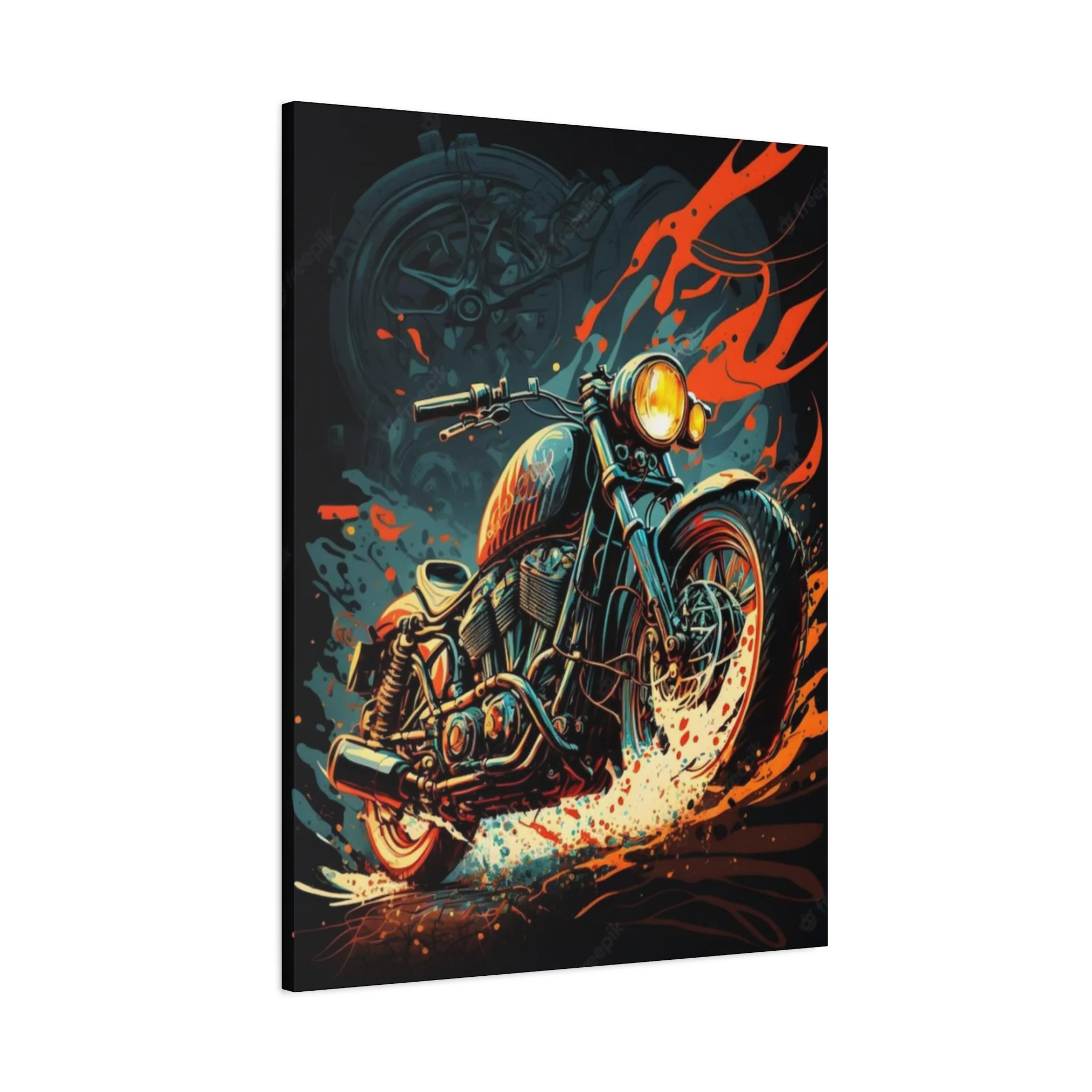 Black Ghost Rider Motorcycle Wall Art & Canvas Prints - Image 11