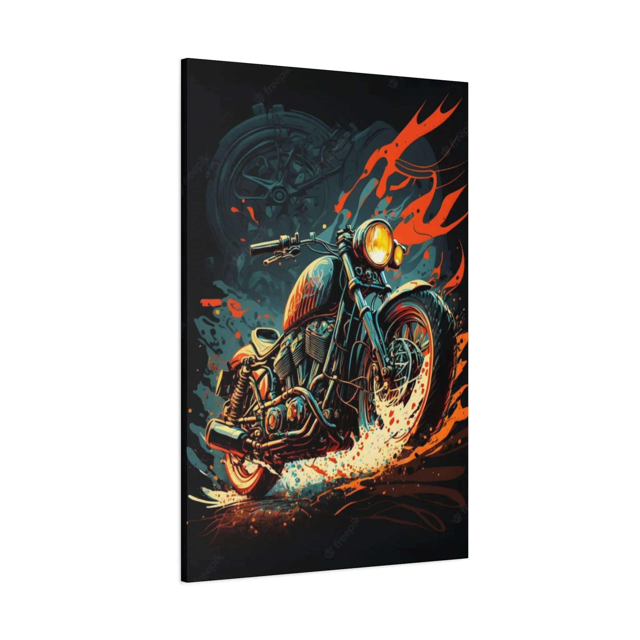 Black Ghost Rider Motorcycle Wall Art & Canvas Prints - Image 14