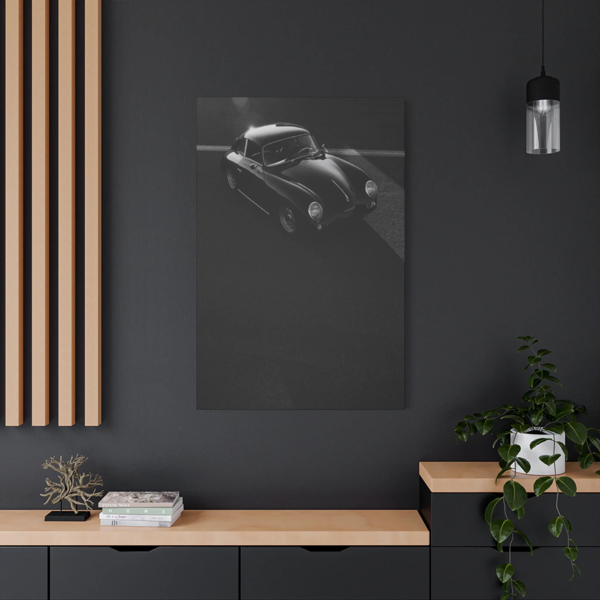 Black Vintage Car Man Cave Wall Art & Canvas Prints - Image 16