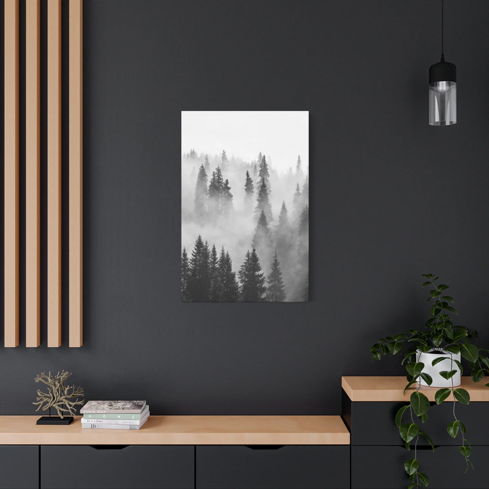 Black & White Fog Forest Fine Wall Art & Canvas Prints - Image 10
