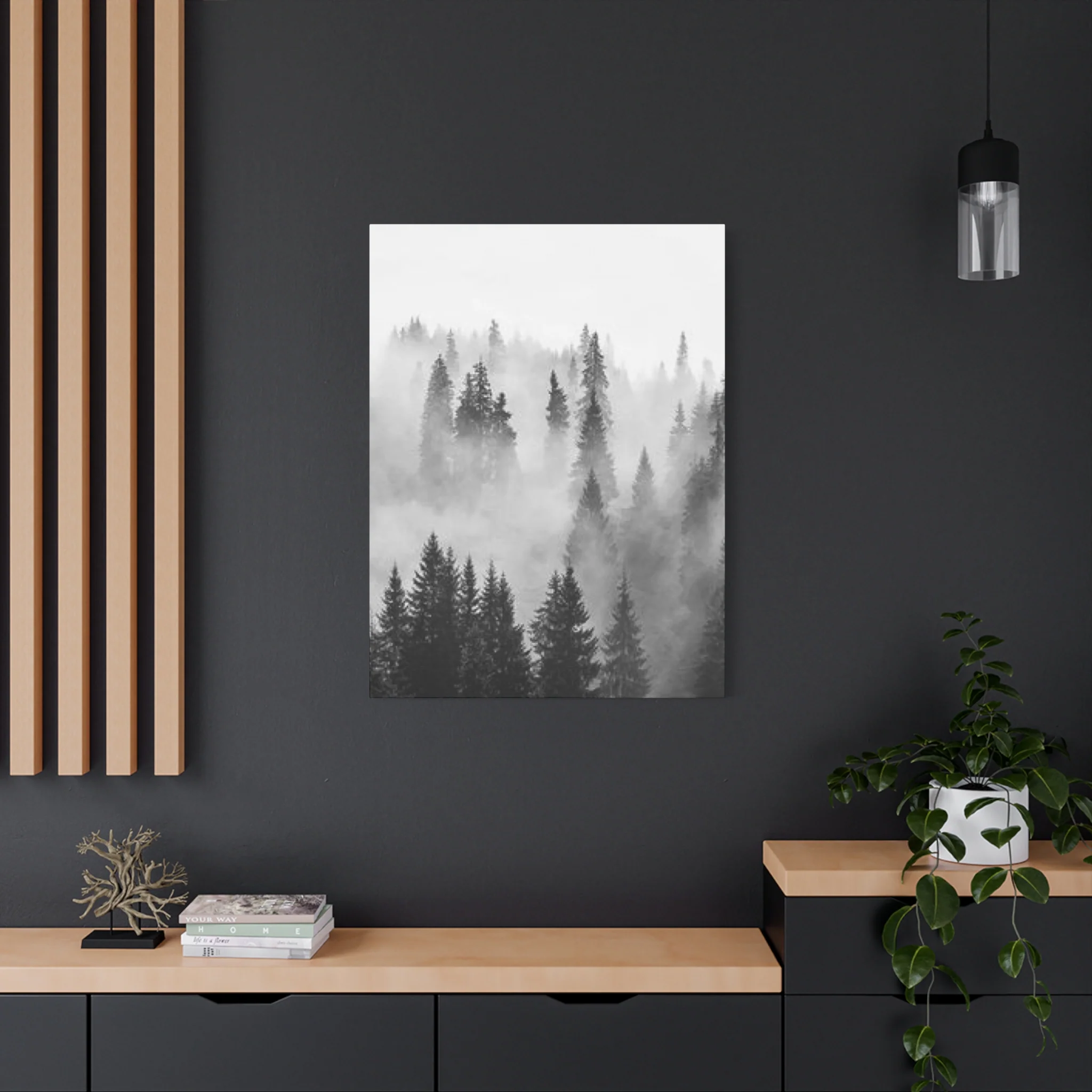 Black & White Fog Forest Fine Wall Art & Canvas Prints - Image 13