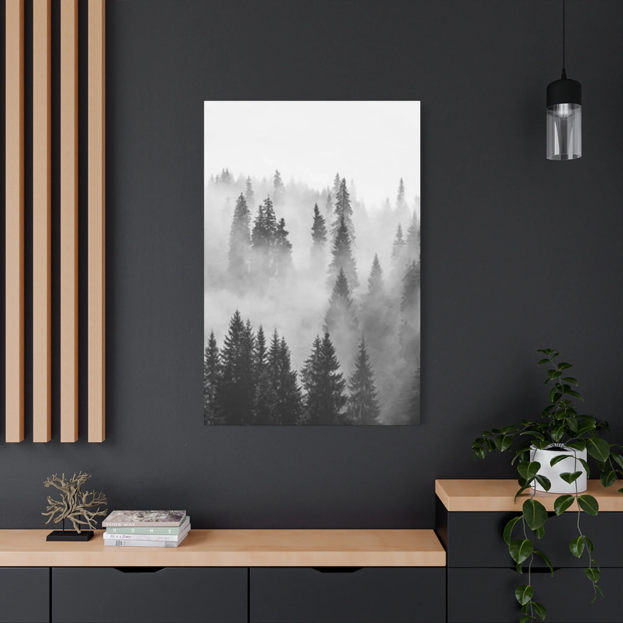 Black & White Fog Forest Fine Wall Art & Canvas Prints - Image 16