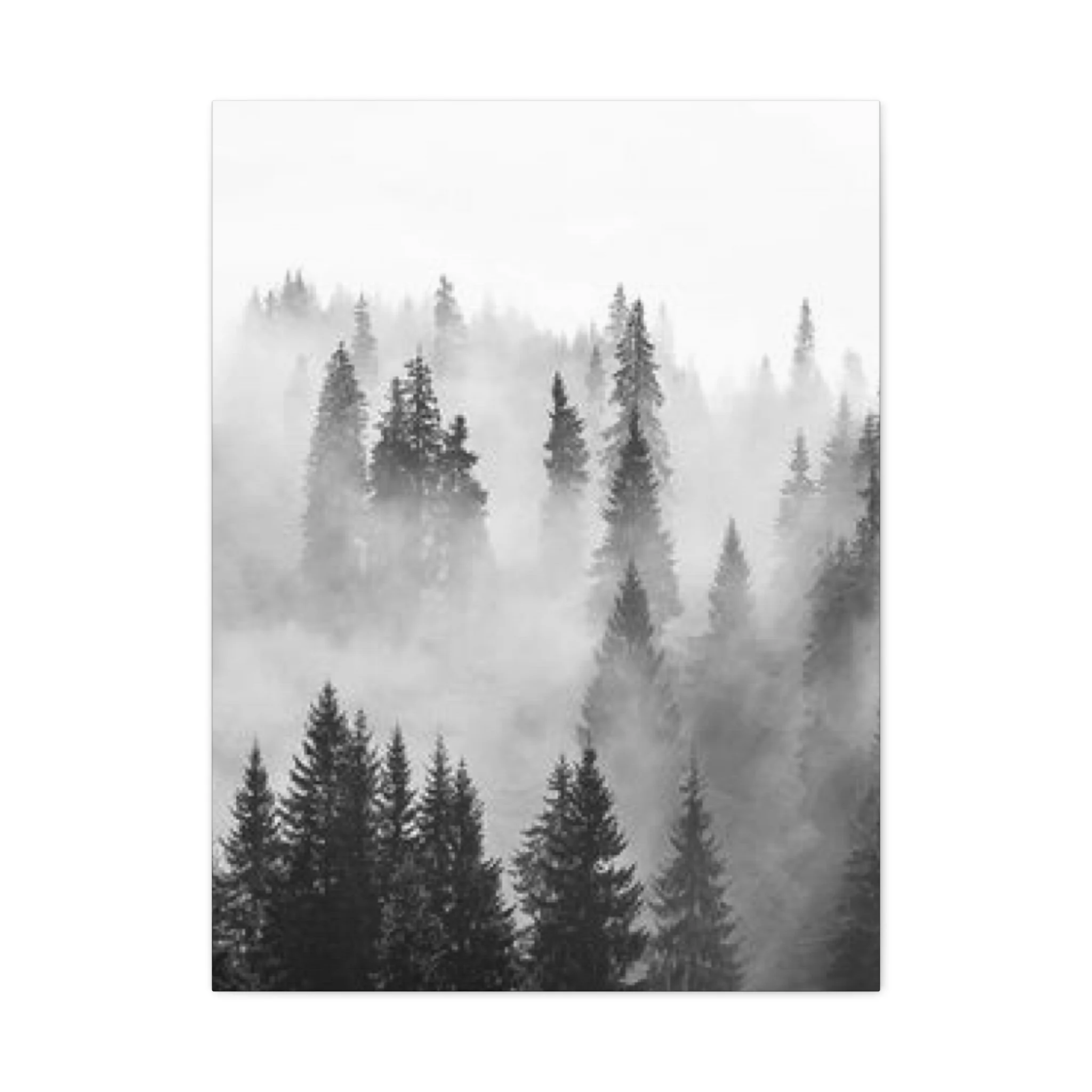 Black & White Fog Forest Fine Wall Art & Canvas Prints - Image 5