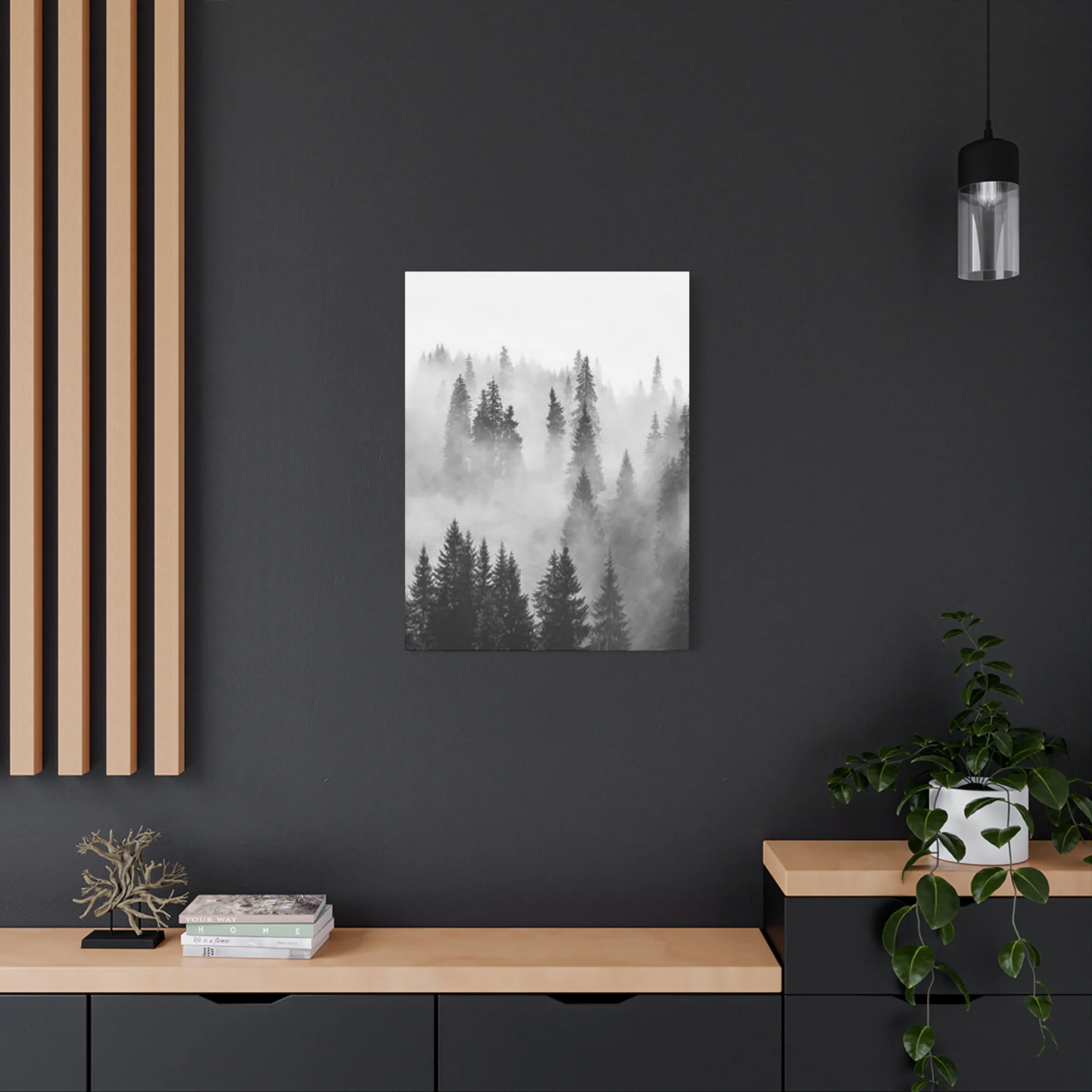 Black & White Fog Forest Fine Wall Art & Canvas Prints - Image 7