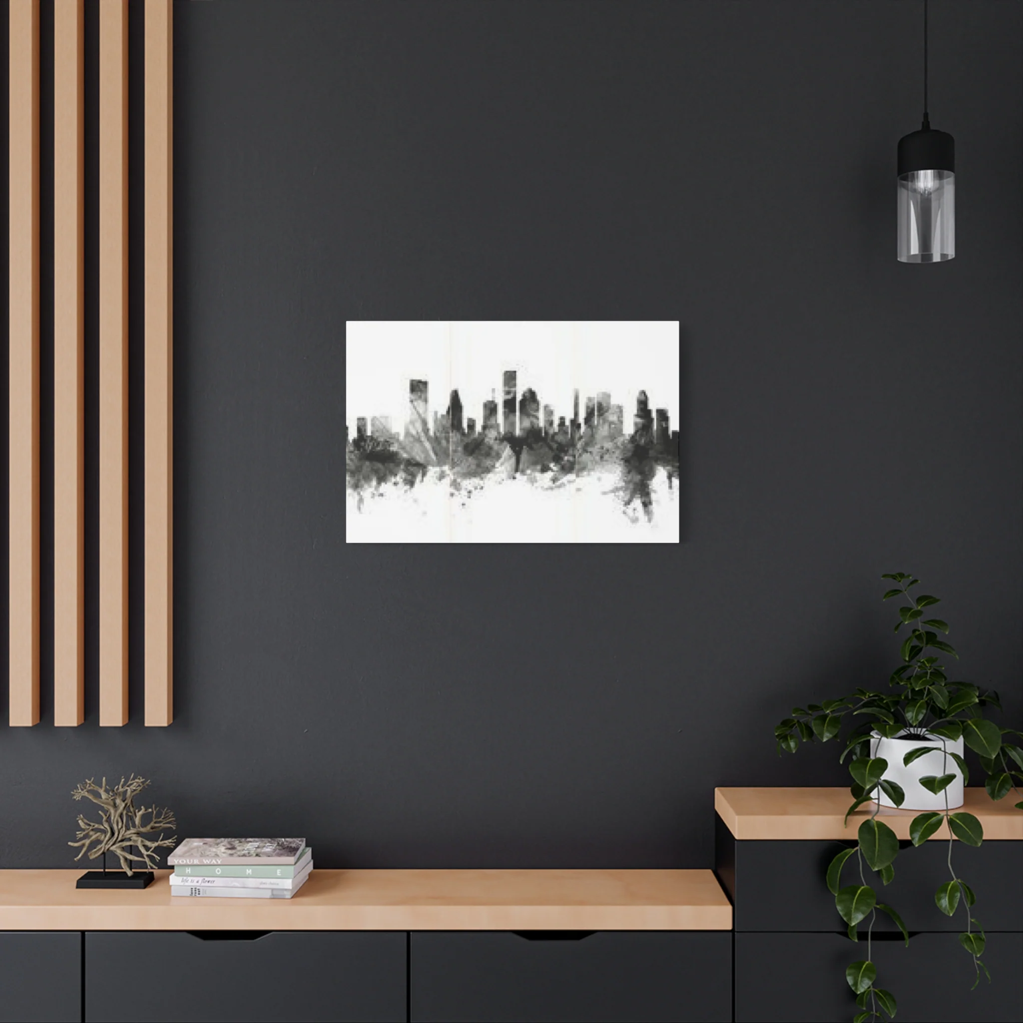 Black & White Houston Skylines Wall Art & Canvas Prints - Image 10