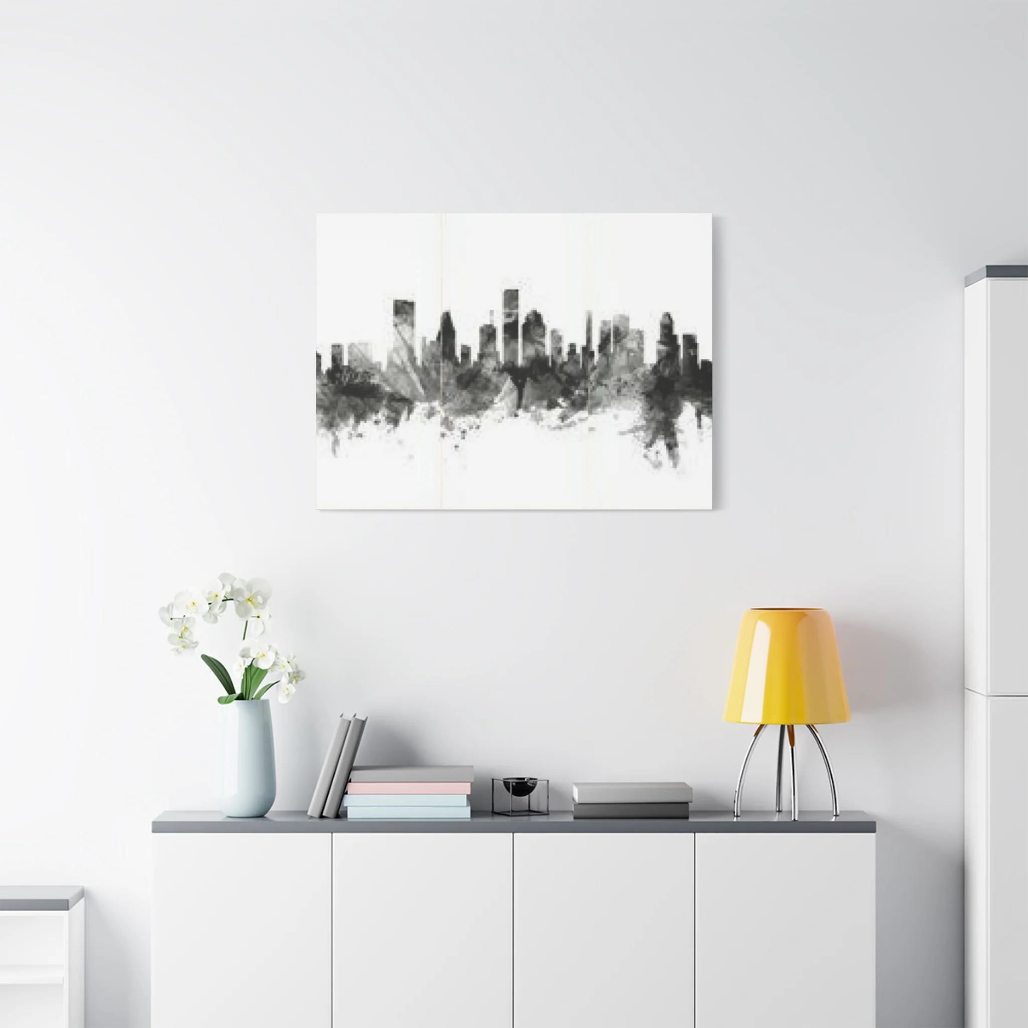 Black & White Houston Skylines Wall Art & Canvas Prints - Image 15