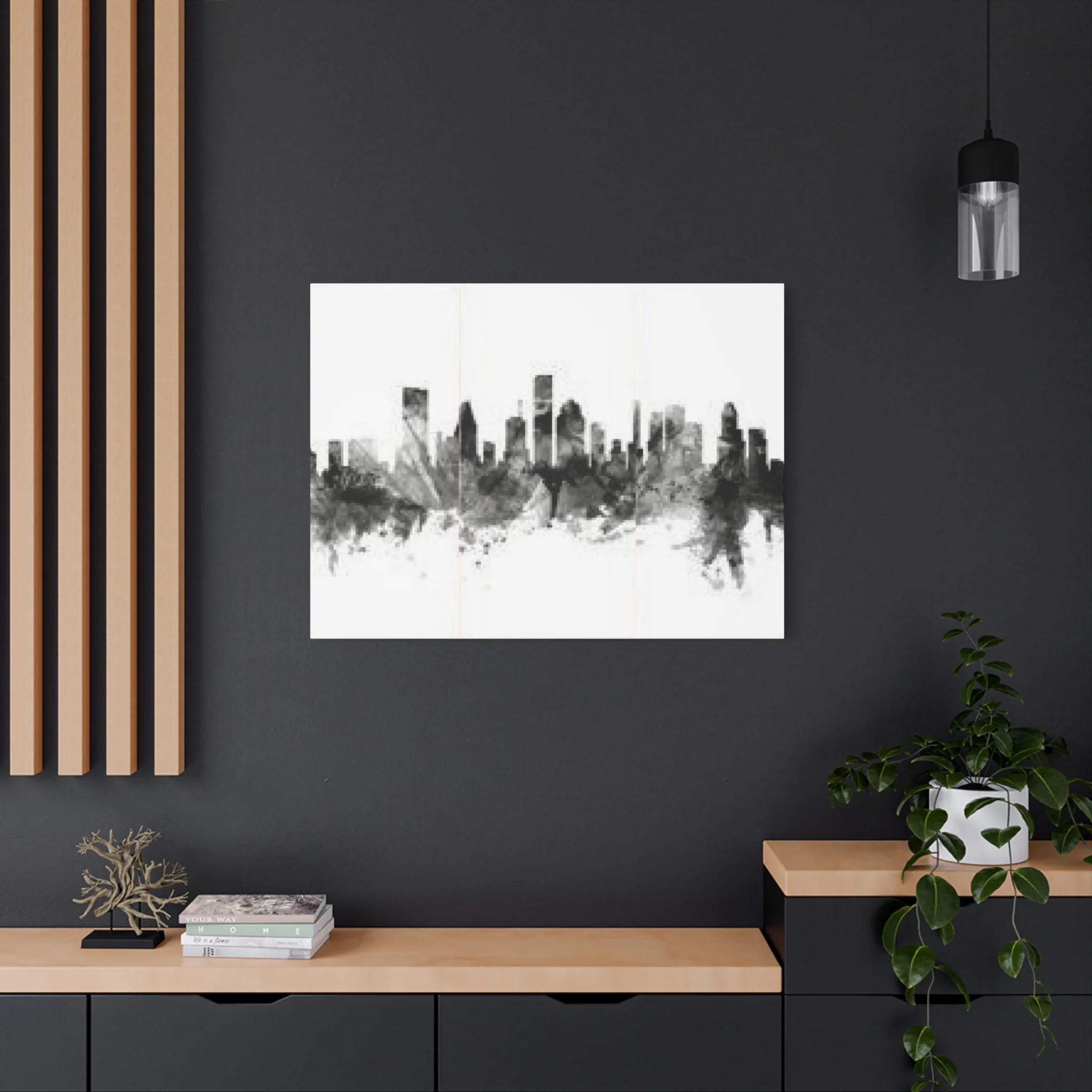 Black & White Houston Skylines Wall Art & Canvas Prints - Image 16
