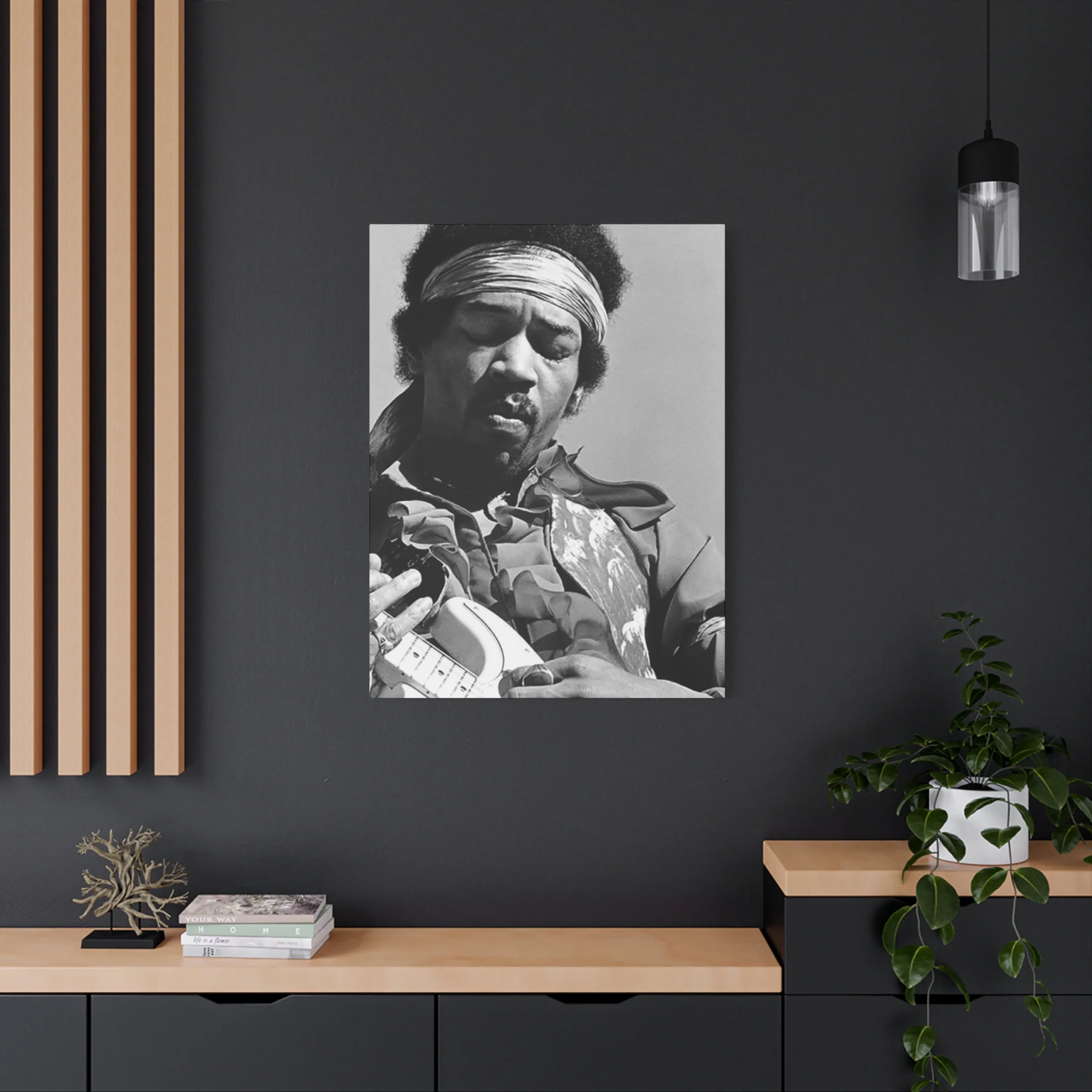 Black & White Jimi Hendrix Poster Wall Art & Canvas Prints - Image 13