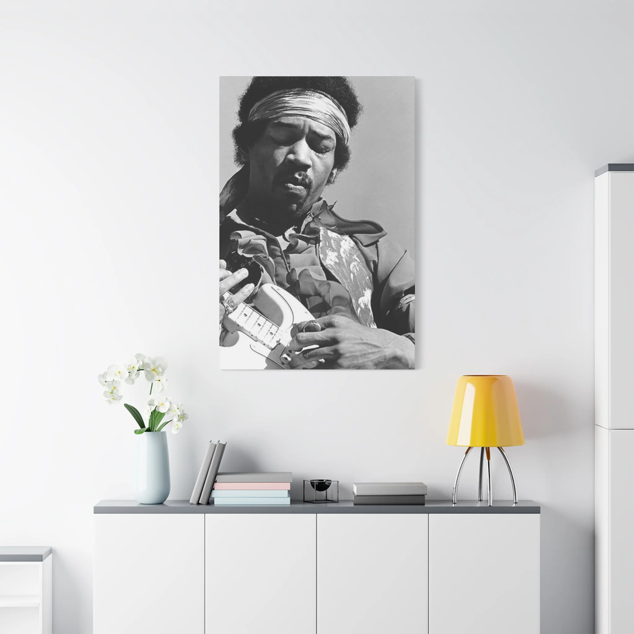 Black & White Jimi Hendrix Poster Wall Art & Canvas Prints - Image 15