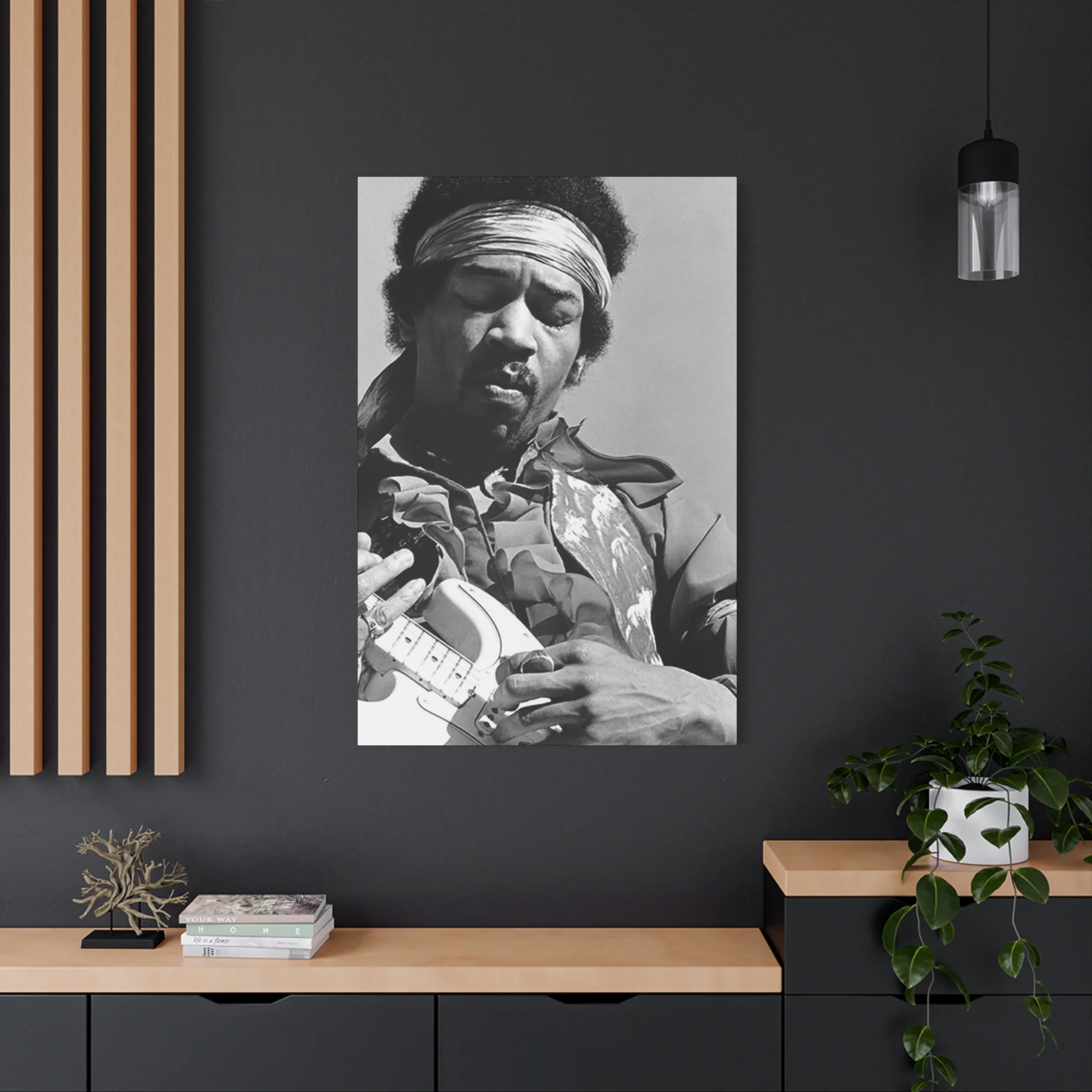 Black & White Jimi Hendrix Poster Wall Art & Canvas Prints - Image 16