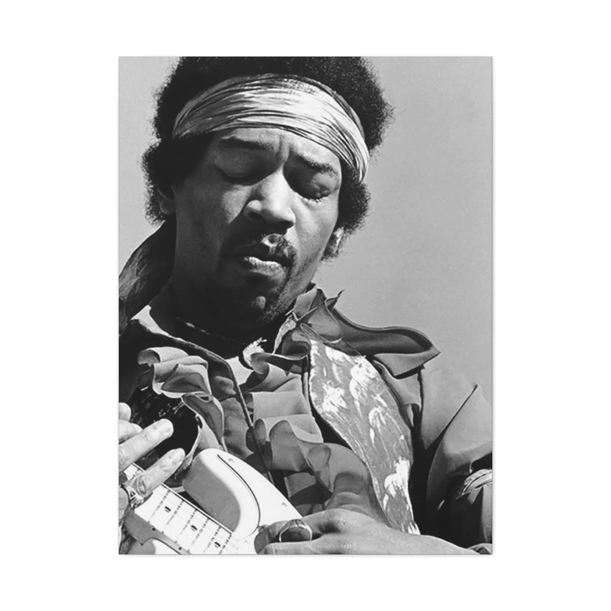 Black & White Jimi Hendrix Poster Wall Art & Canvas Prints - Image 3