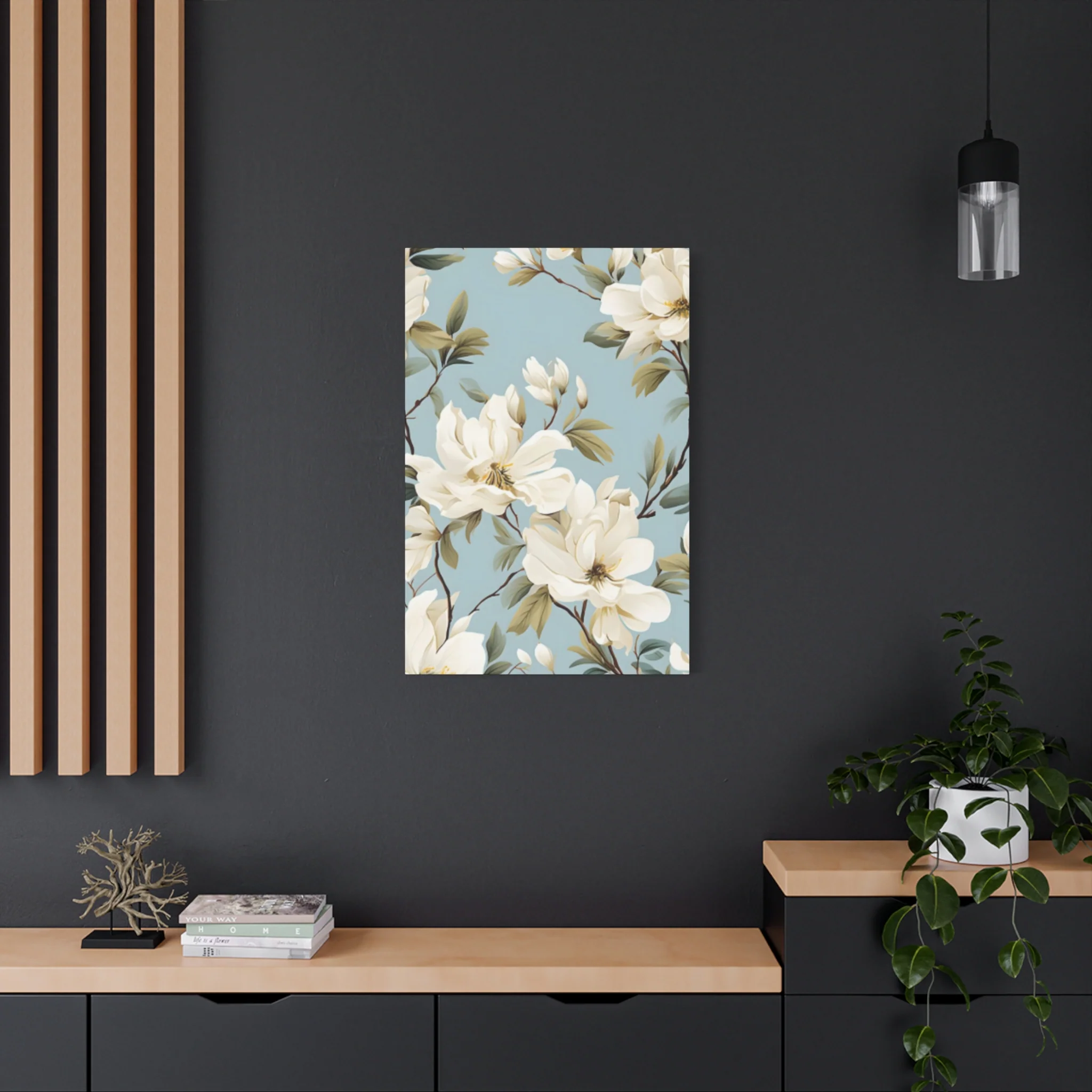 Blue Magnolia Flower Family Painting Wall Art & Canvas Prints - Image 10