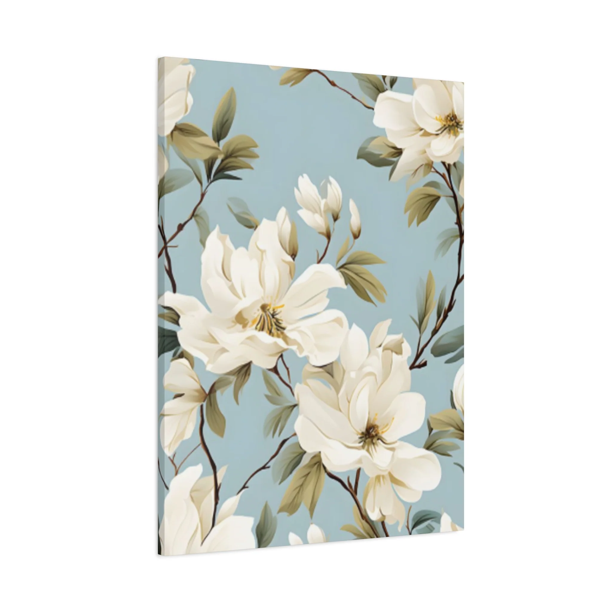 Blue Magnolia Flower Family Painting Wall Art & Canvas Prints - Image 11