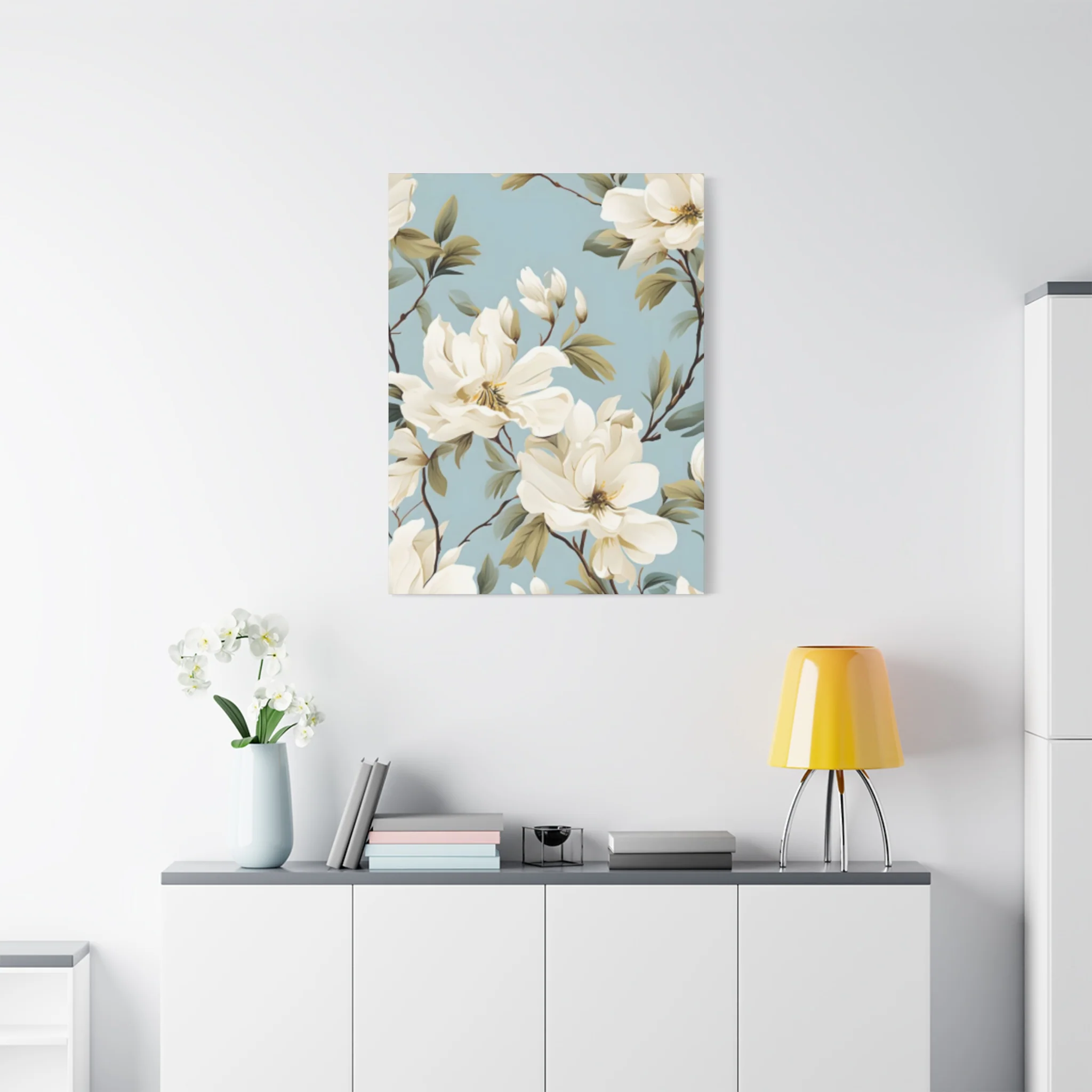 Blue Magnolia Flower Family Painting Wall Art & Canvas Prints - Image 12