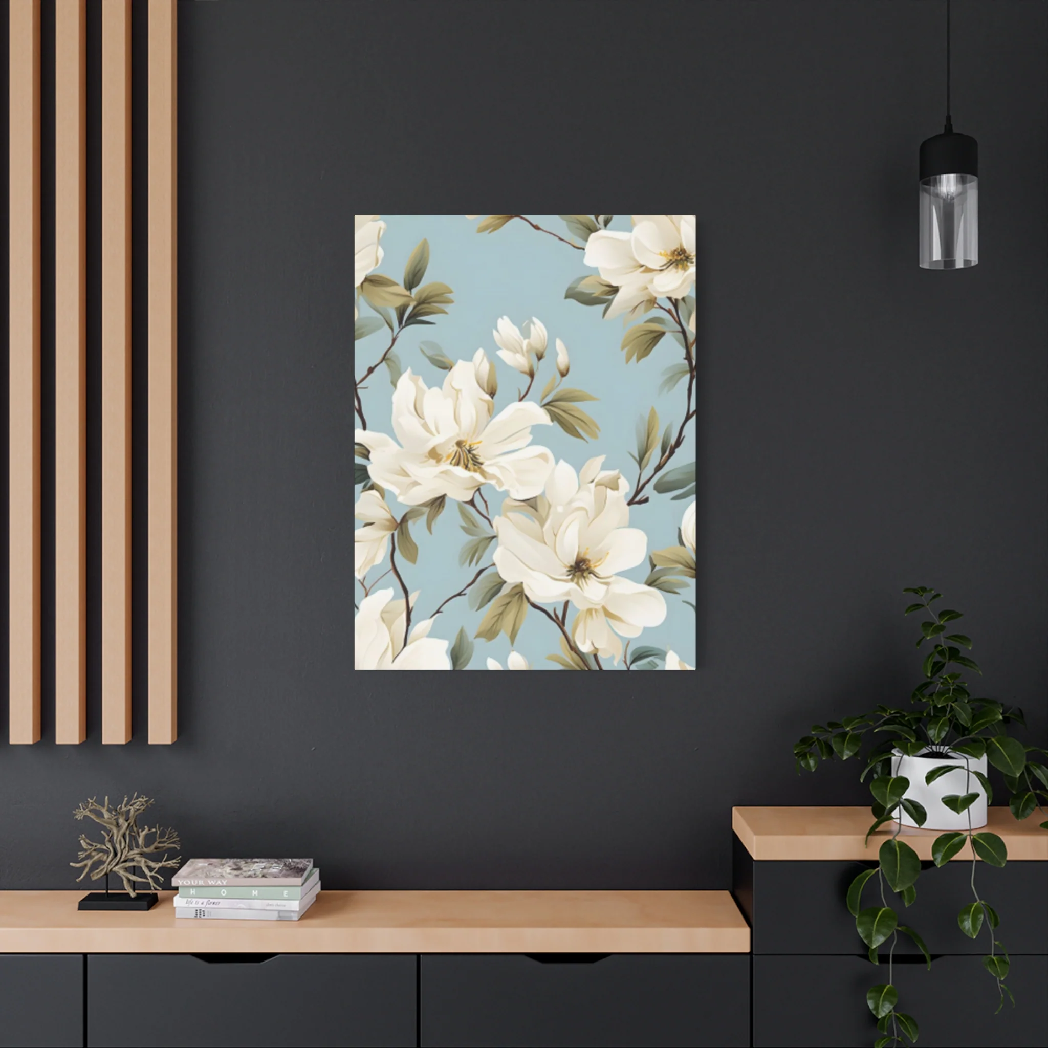 Blue Magnolia Flower Family Painting Wall Art & Canvas Prints - Image 13