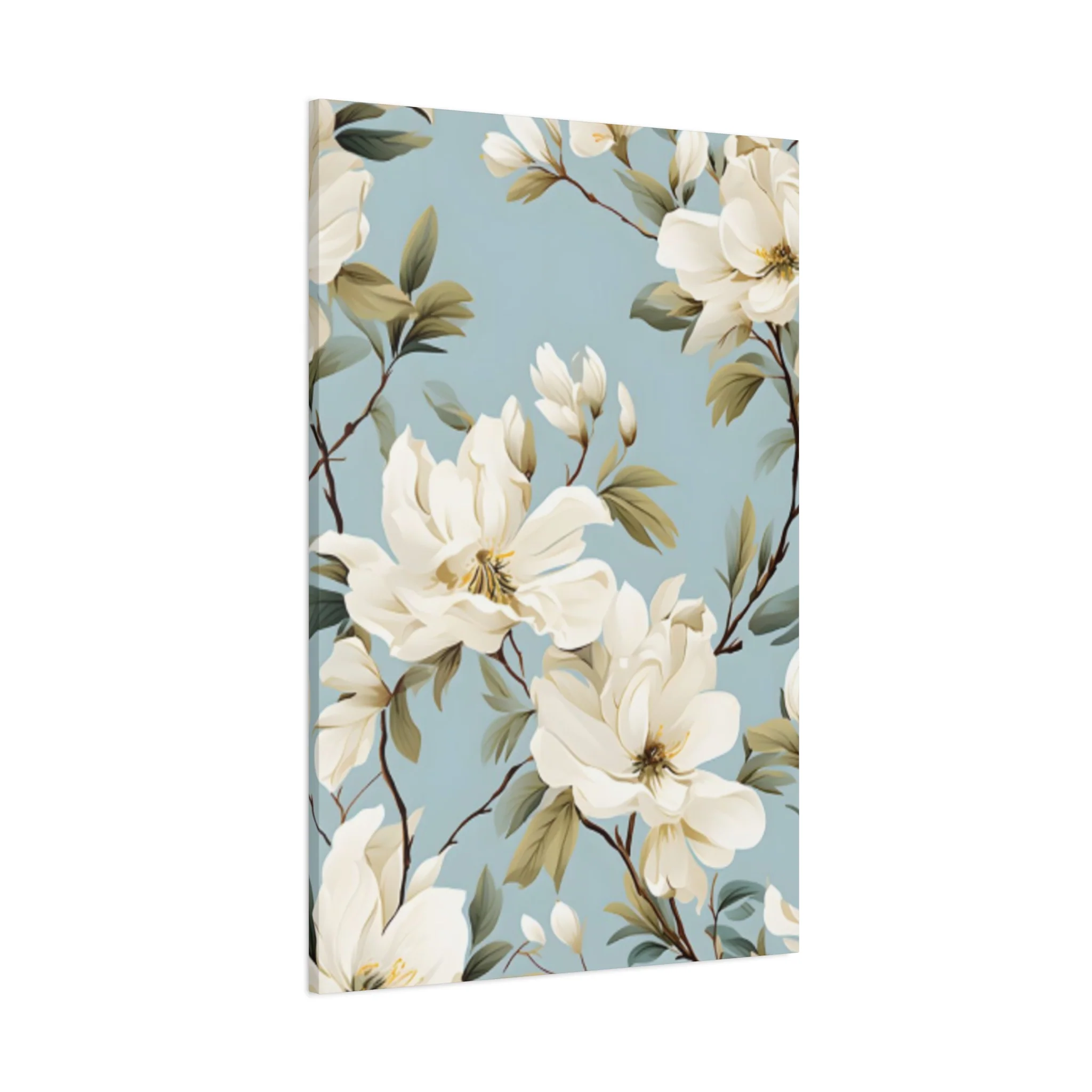 Blue Magnolia Flower Family Painting Wall Art & Canvas Prints - Image 14
