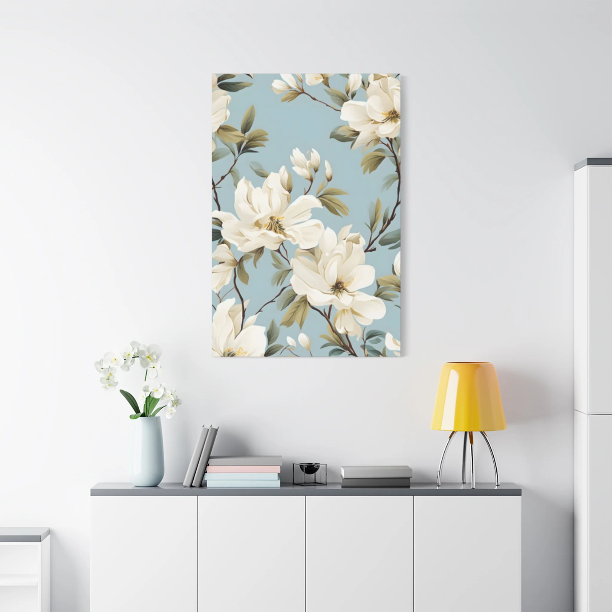 Blue Magnolia Flower Family Painting Wall Art & Canvas Prints - Image 15