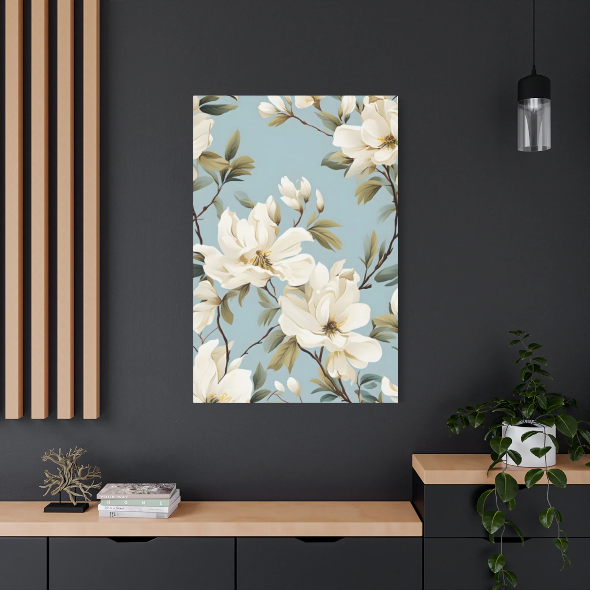 Blue Magnolia Flower Family Painting Wall Art & Canvas Prints - Image 16